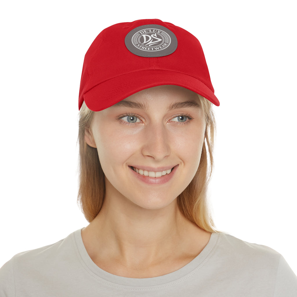 Deluxe Streetwear Leather Patch Dad Hat — Round Logo Cap
