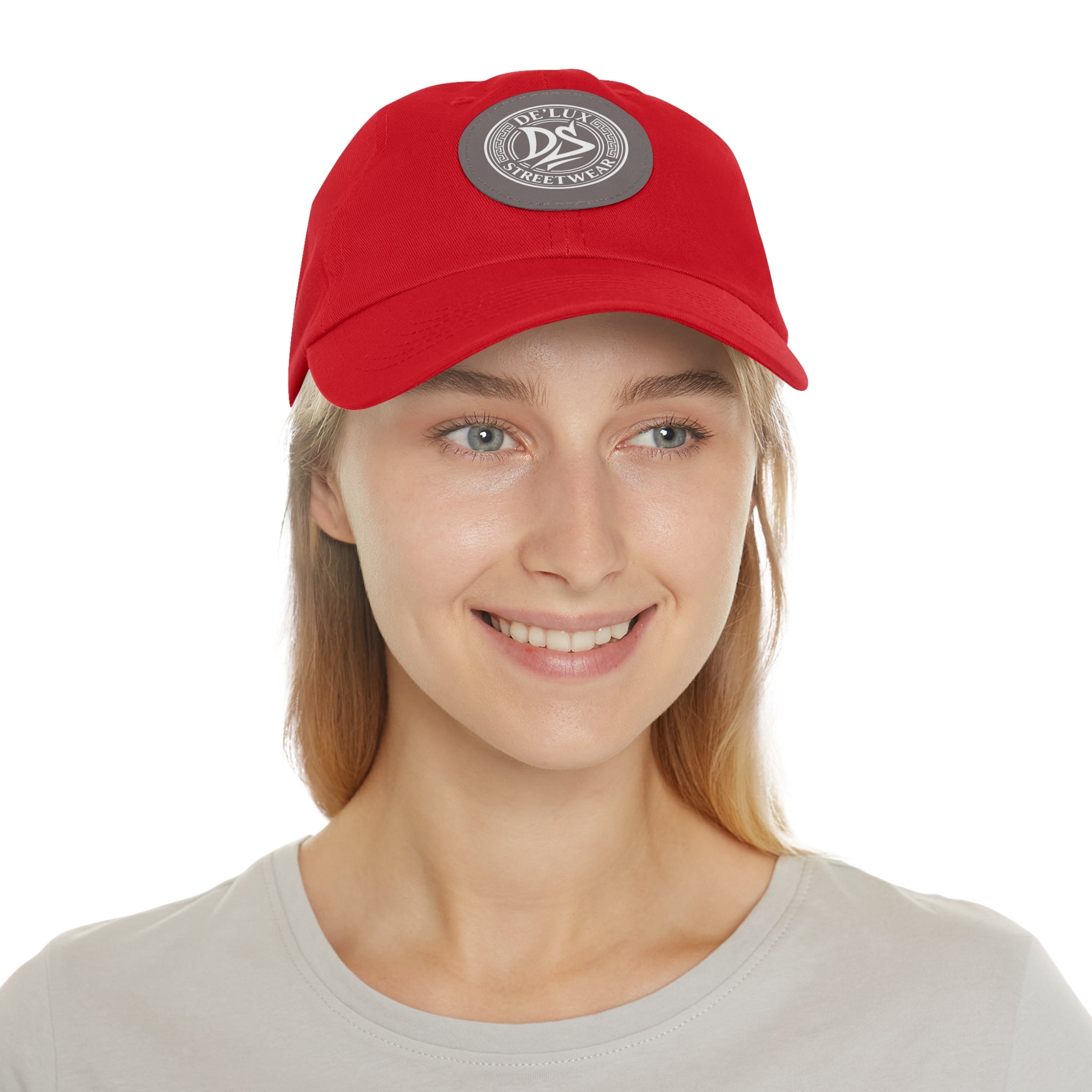 Deluxe Streetwear Leather Patch Dad Hat — Round Logo Cap