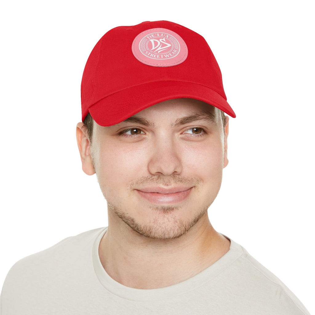 Deluxe Streetwear Leather Patch Dad Hat — Round Logo Cap
