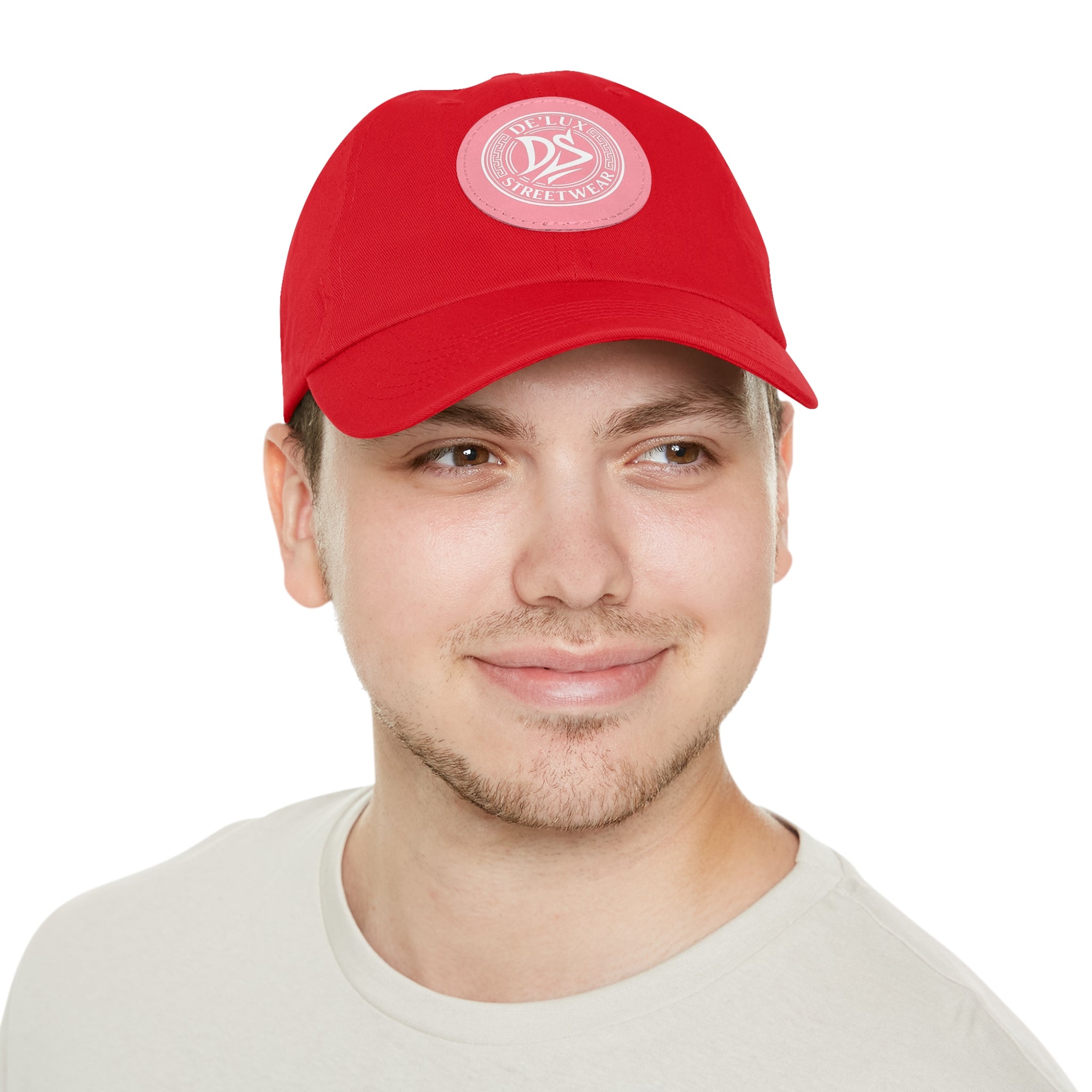 Deluxe Streetwear Leather Patch Dad Hat — Round Logo Cap