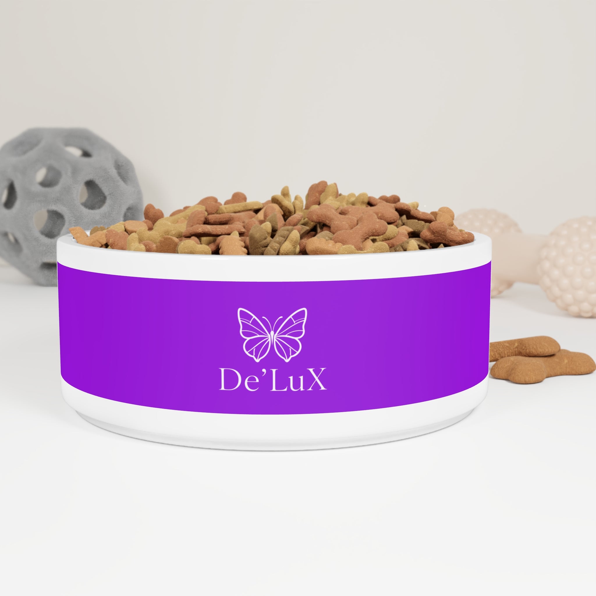 Pet Bowl — De'LuX Purple Butterfly Ceramic Pet Bowl