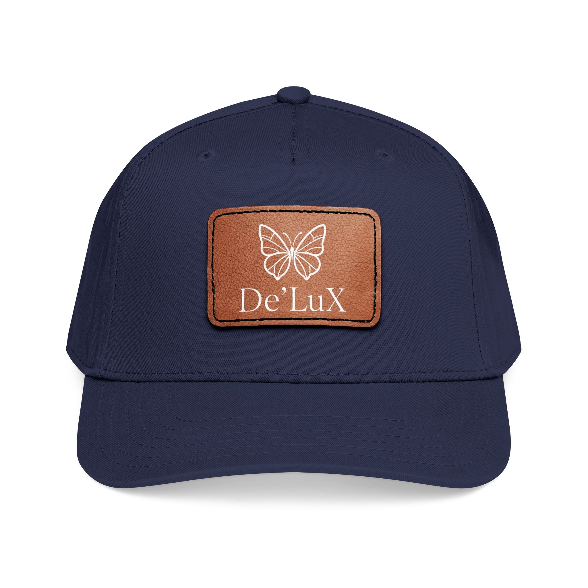 Leather Patch Baseball Cap — De'LuX Butterfly Mid-Profile Hat