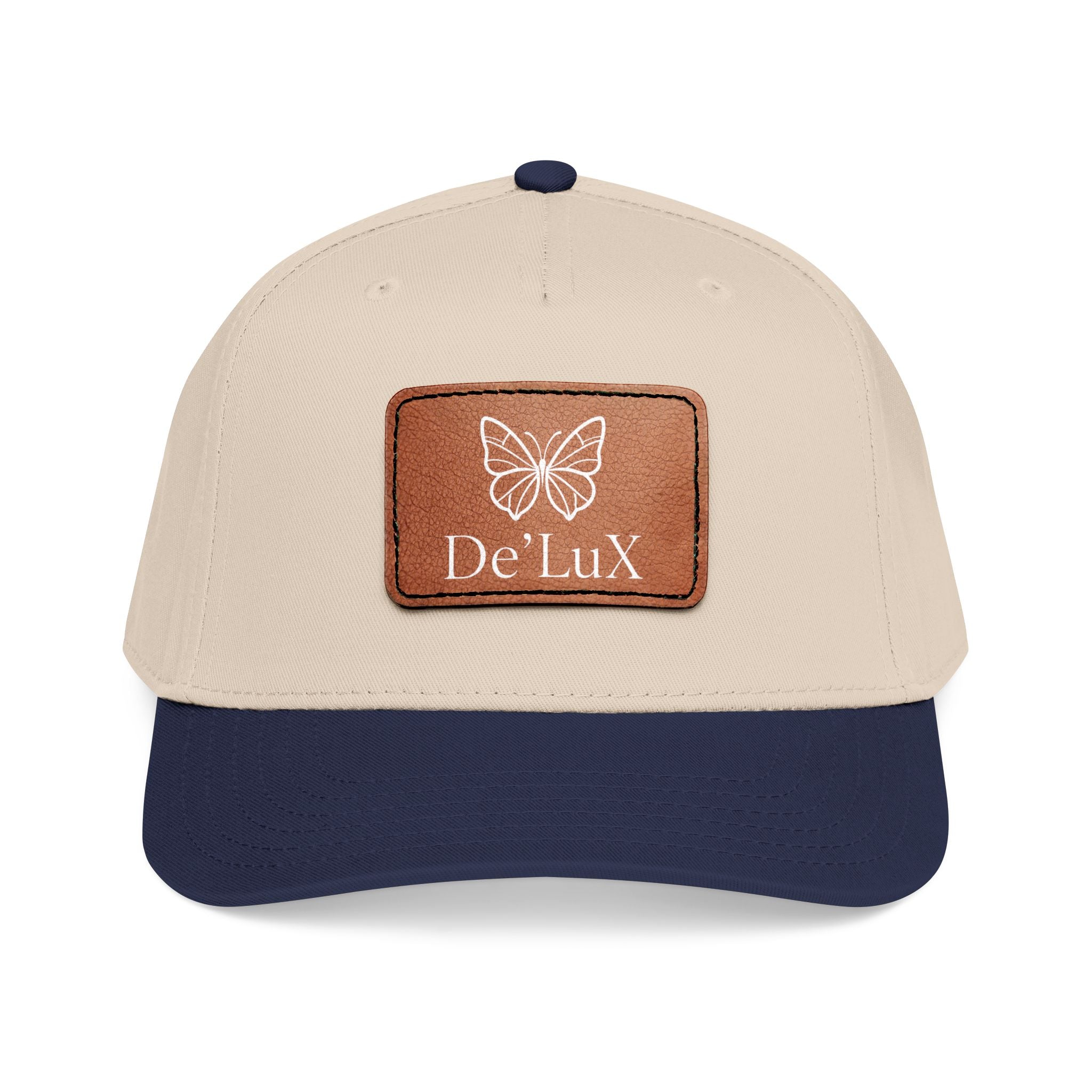 Leather Patch Baseball Cap — De'LuX Butterfly Mid-Profile Hat