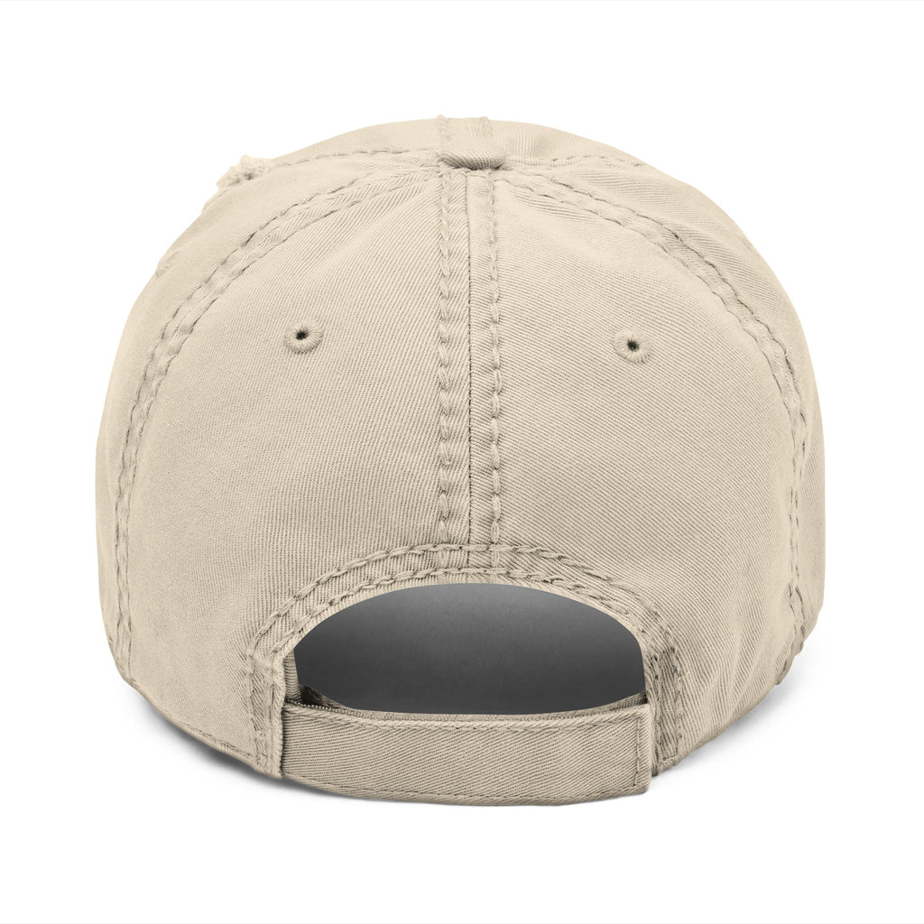 Distressed Embroidered Dad Hat — Vintage Washed Baseball Cap with DS Logo
