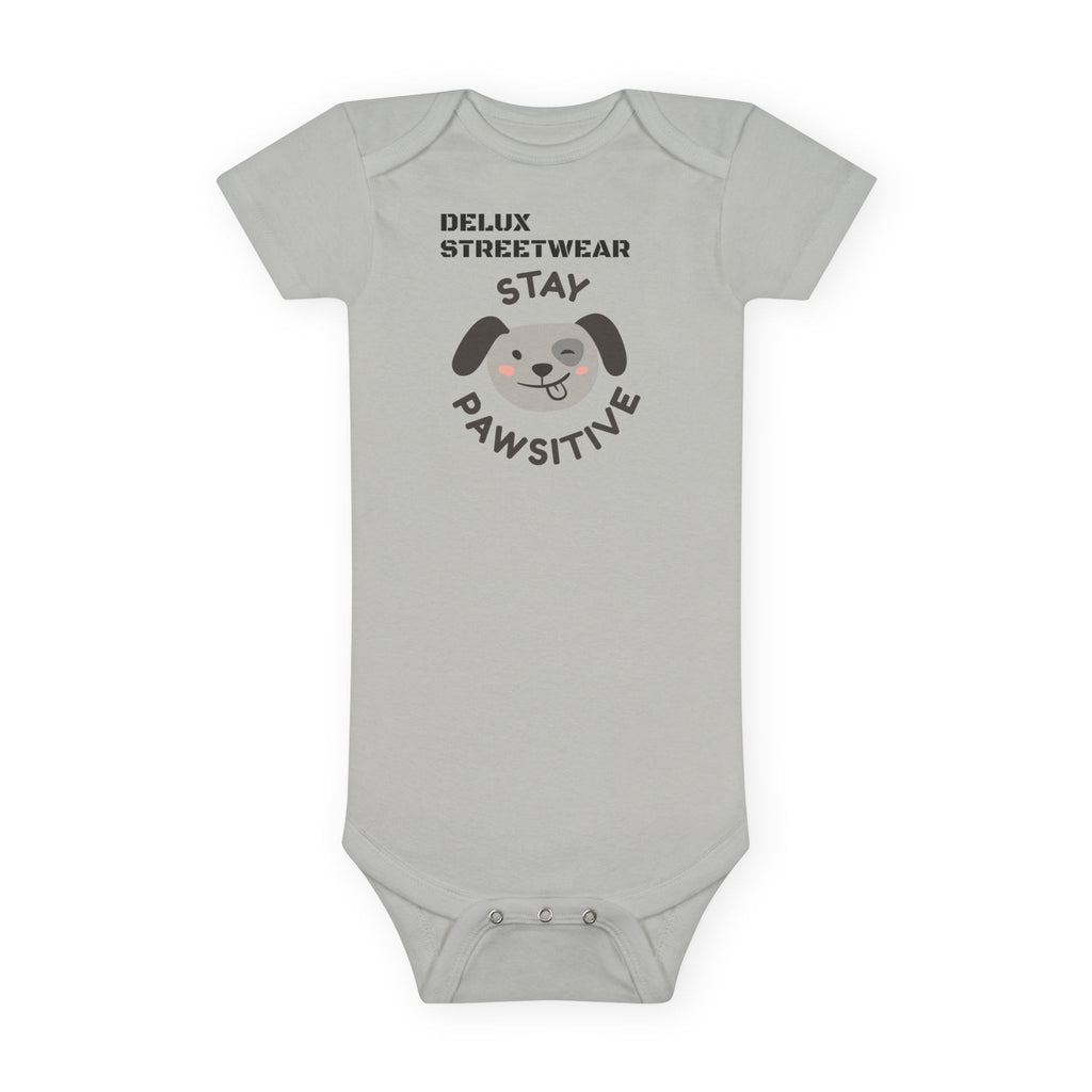 Baby Onesie - "Stay Pawsitive" Cute Dog Graphic Infant Bodysuit