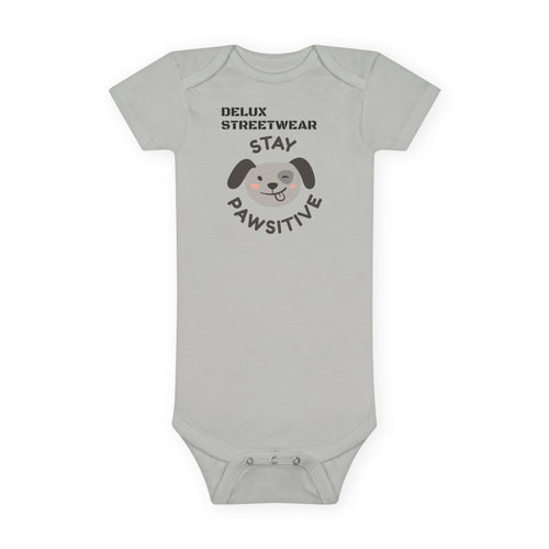 Baby Onesie - "Stay Pawsitive" Cute Dog Graphic Infant Bodysuit