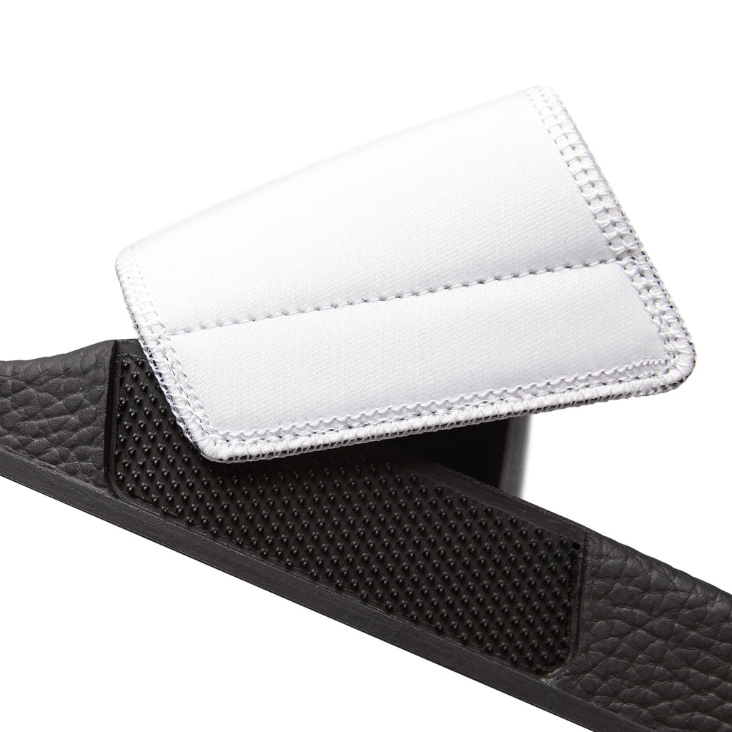 Slide Sandals — Men's White DeLuX Logo Removable-Strap Slides