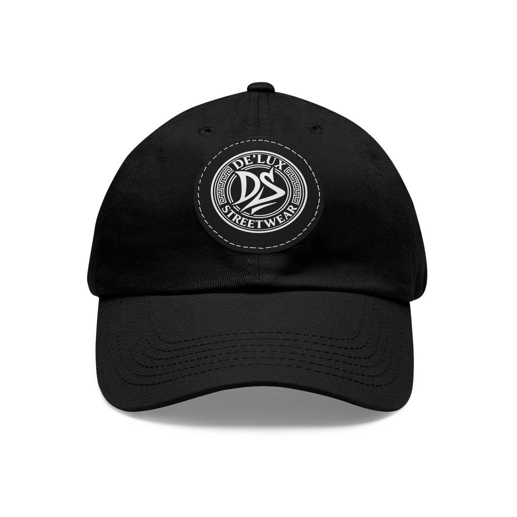 Deluxe Streetwear Leather Patch Dad Hat — Round Logo Cap