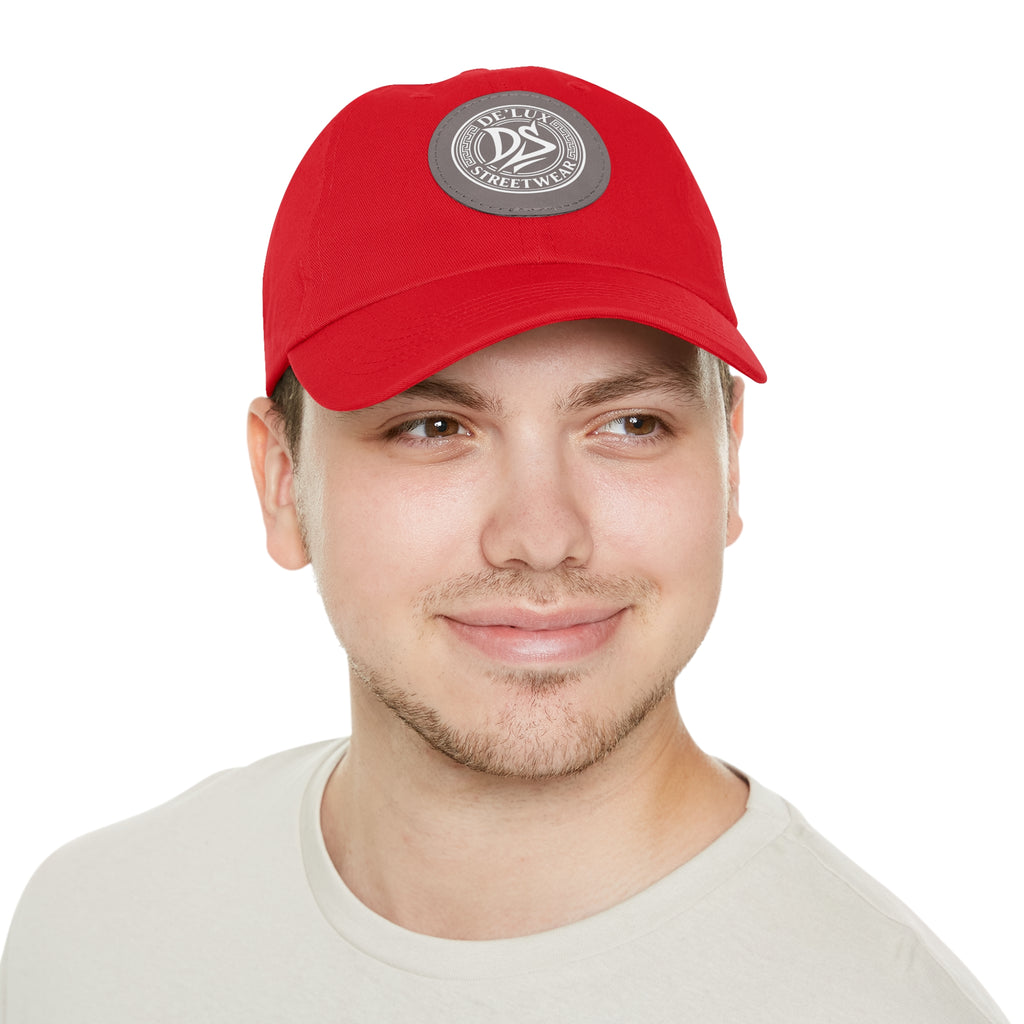 Deluxe Streetwear Leather Patch Dad Hat — Round Logo Cap