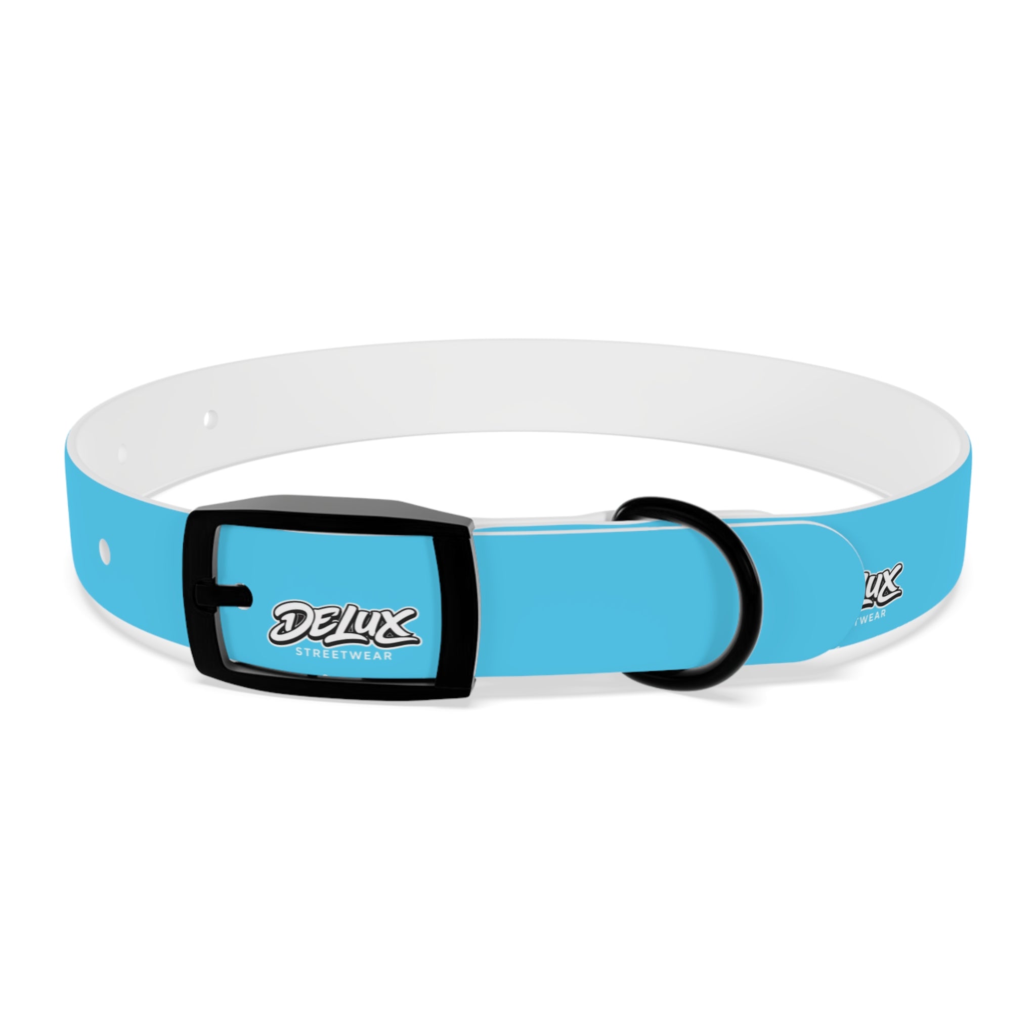 Aqua Blue Dog Collar — Durable Waterproof Pet Collar with Black Buckle