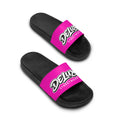Women's Slide Sandals - Pink 'Delux Streetwear' Logo Slides
