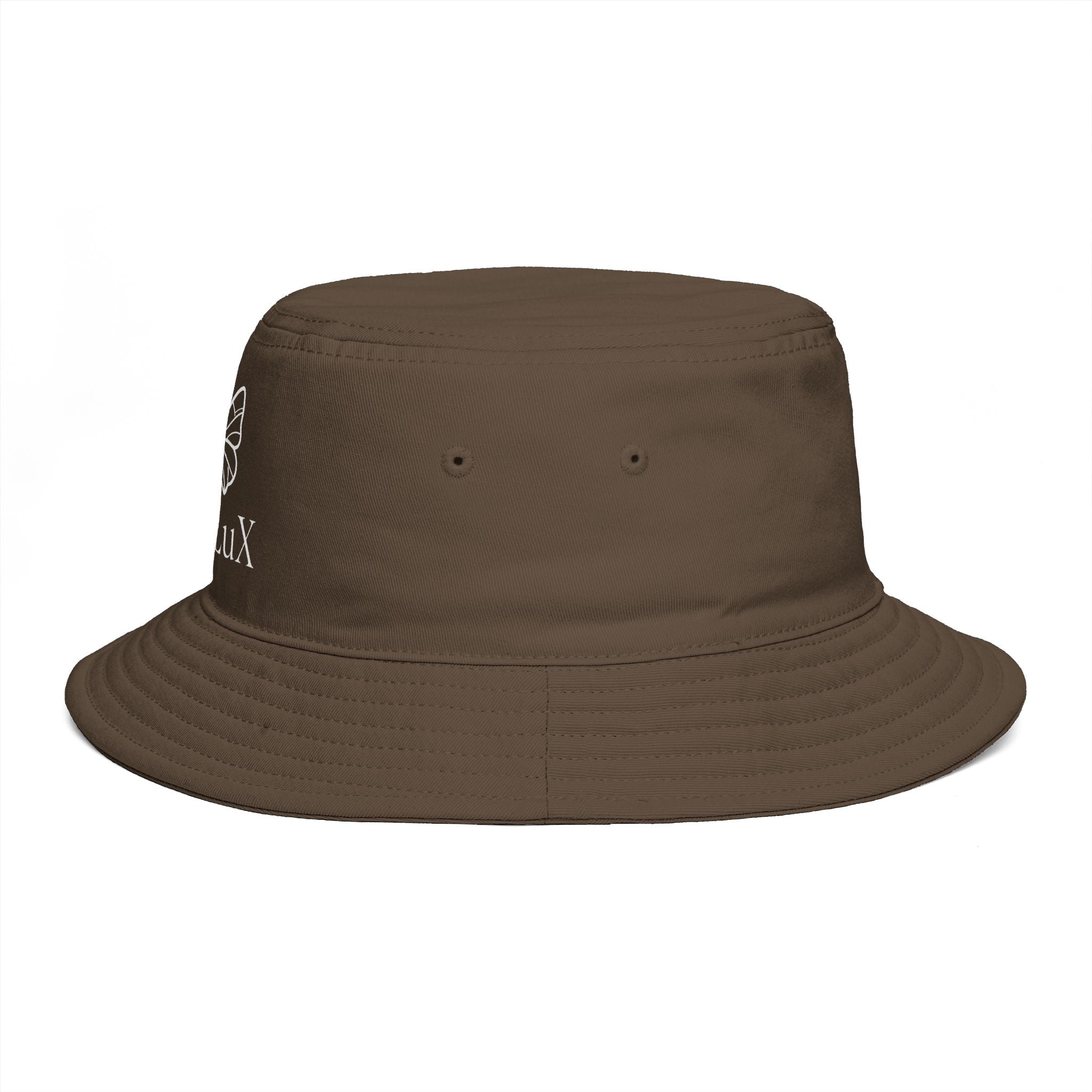Women De’LuX Butterfly Bucket Hat — Embroidered Brown Fashion Hat