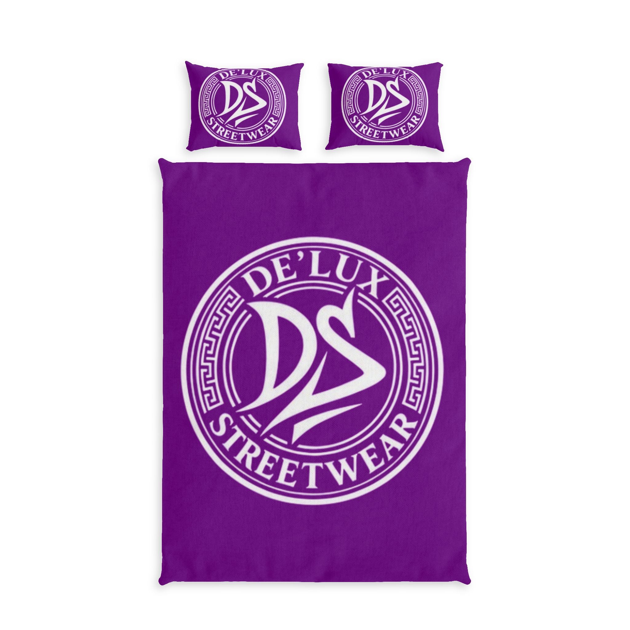 Streetwear Logo Cotton Bed Set — De’Lux DS Purple Duvet Cover