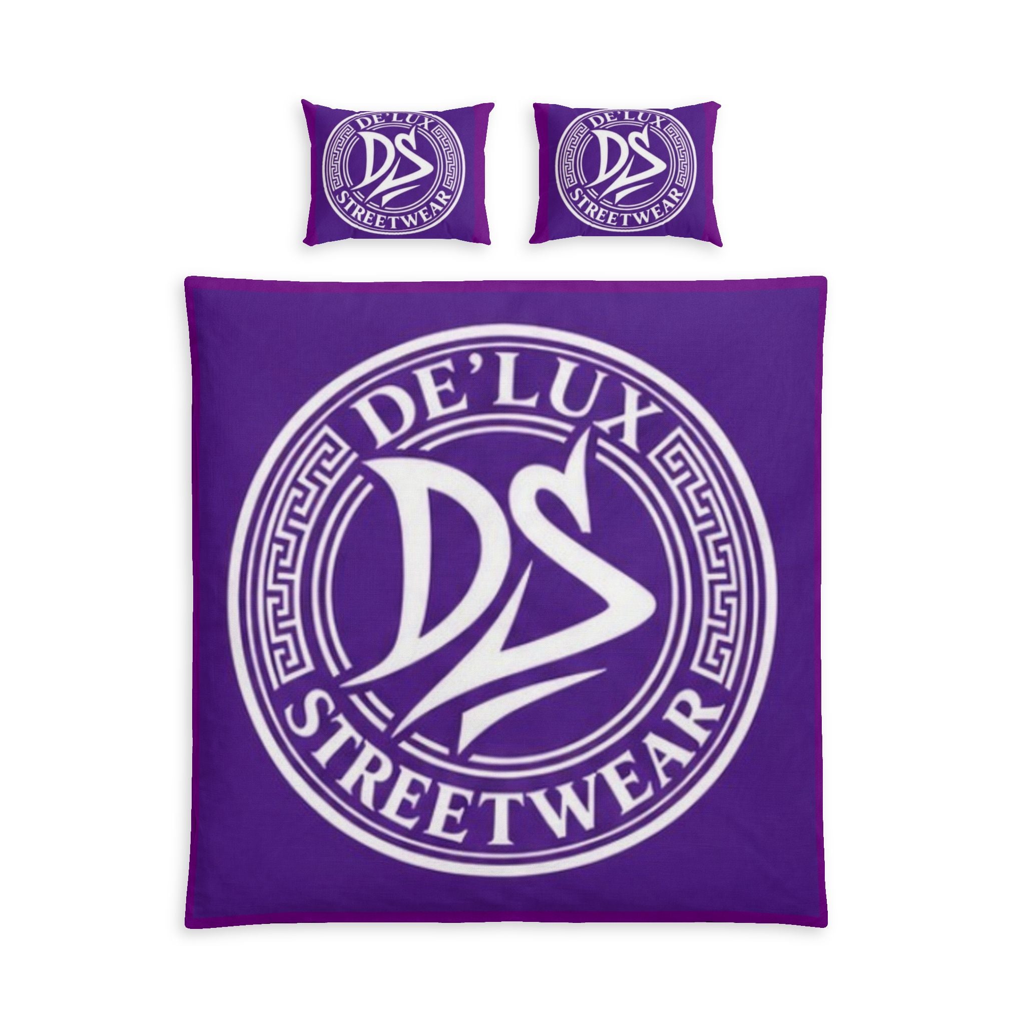 Streetwear Logo Cotton Bed Set — De’Lux DS Purple Duvet Cover