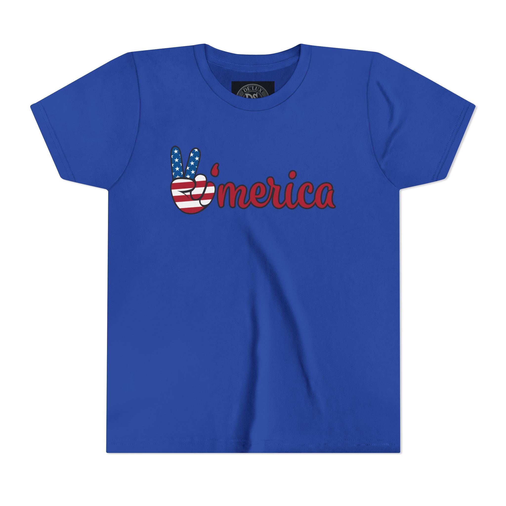 'Merica Peace Sign Youth Tee - Patriotic Fourth of July Kids Shirt