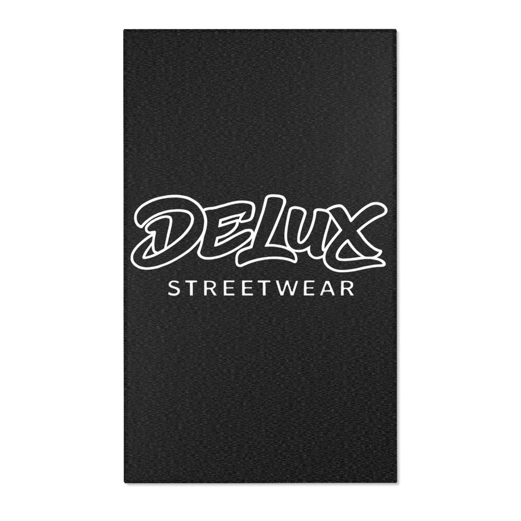 Delux Streetwear Black Logo Area Rug — Modern Urban Entryway Mat