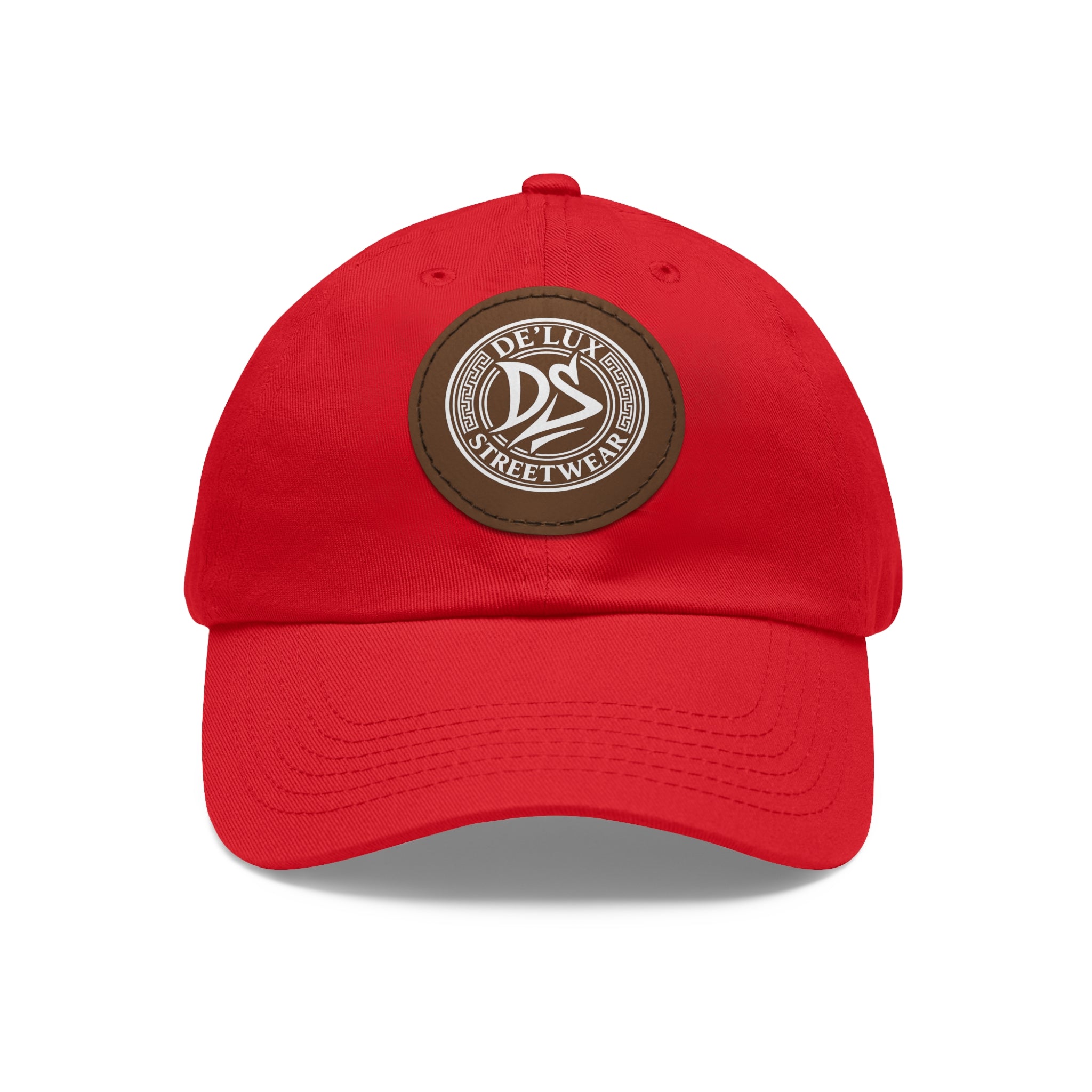 Deluxe Streetwear Leather Patch Dad Hat — Round Logo Cap