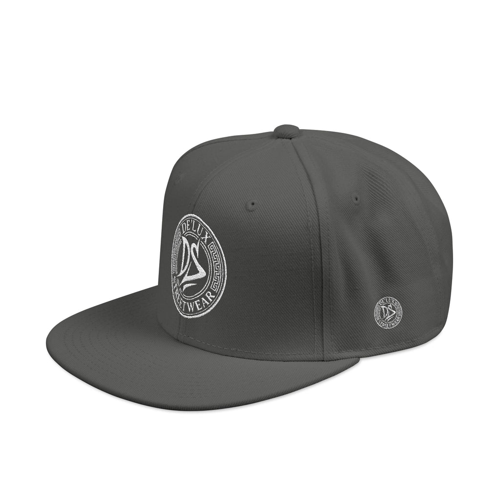 Embroidered Snapback Hat — Vintage Circle Logo Streetwear Cap