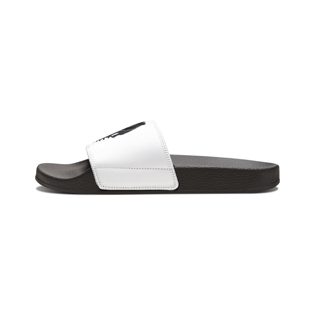 Slide Sandals — Men's White DeLuX Logo Removable-Strap Slides
