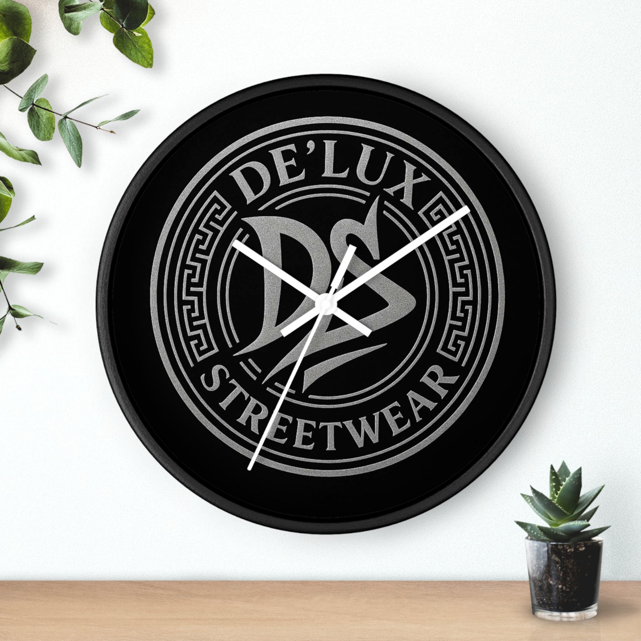 Wall Clock — De’Luxe Streetwear Logo Clock (Black)