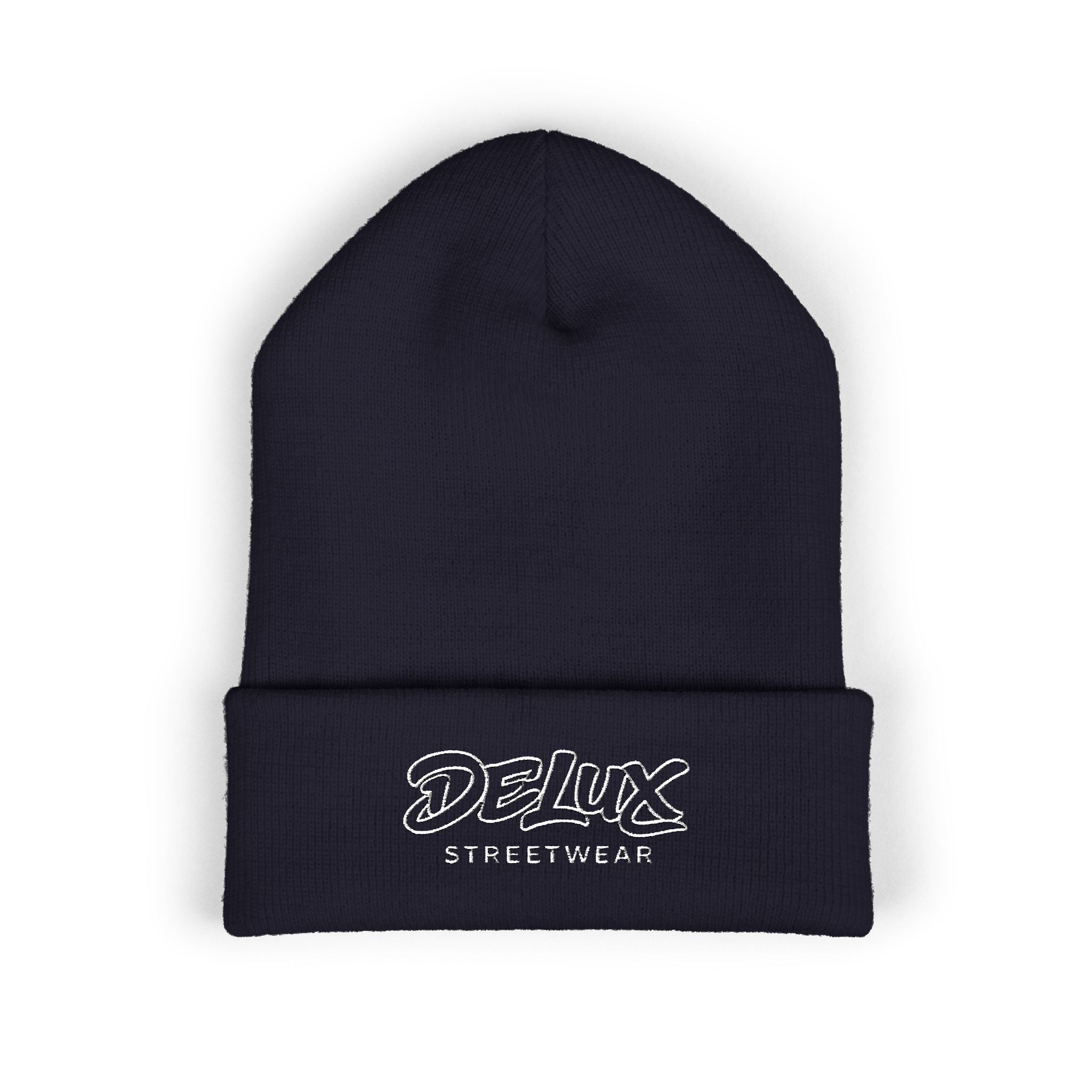 Delux Streetwear Embroidered Cuffed Beanie — Bold Knit Hat