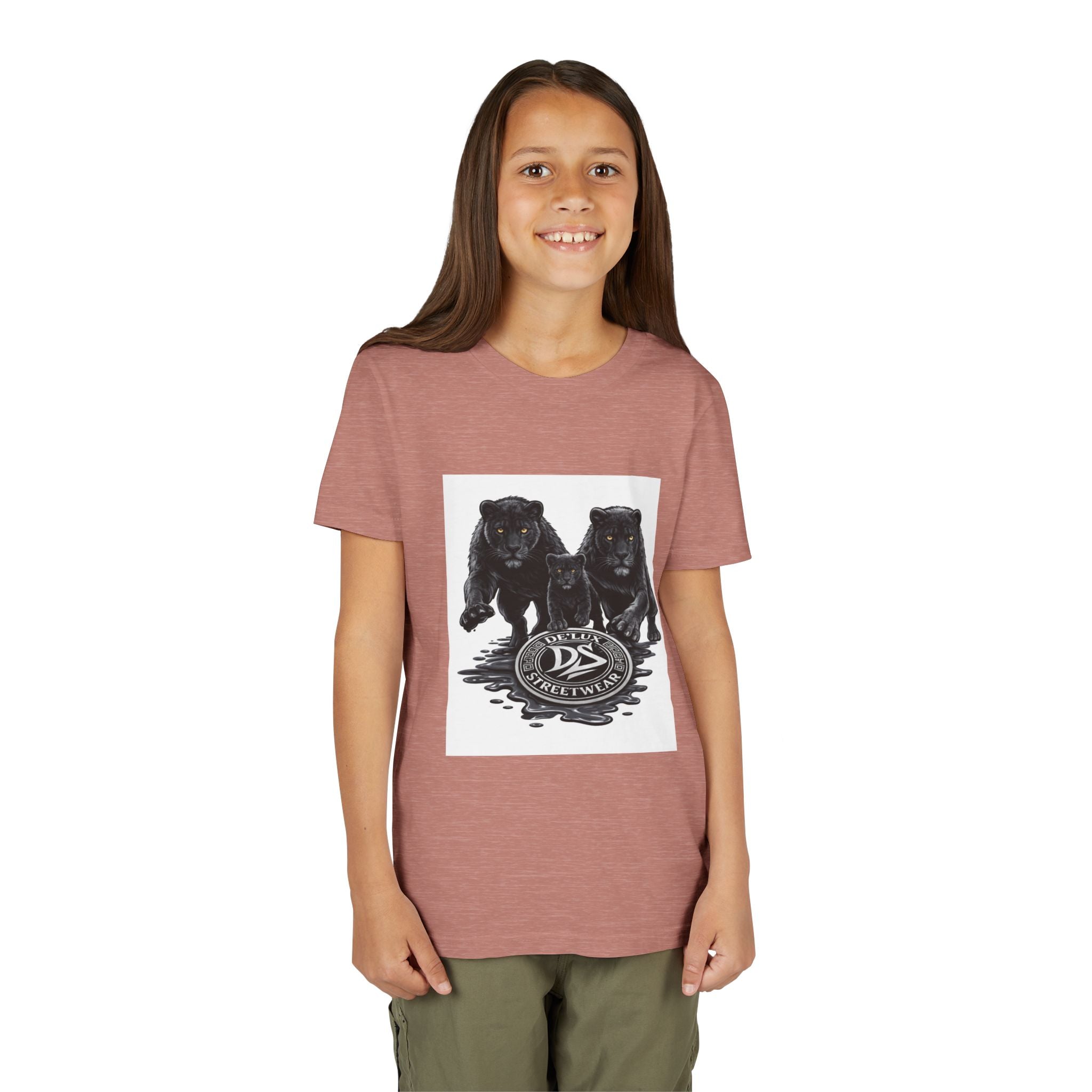 Youth Tee — Twin Black Panthers Graphic Kids T-Shirt