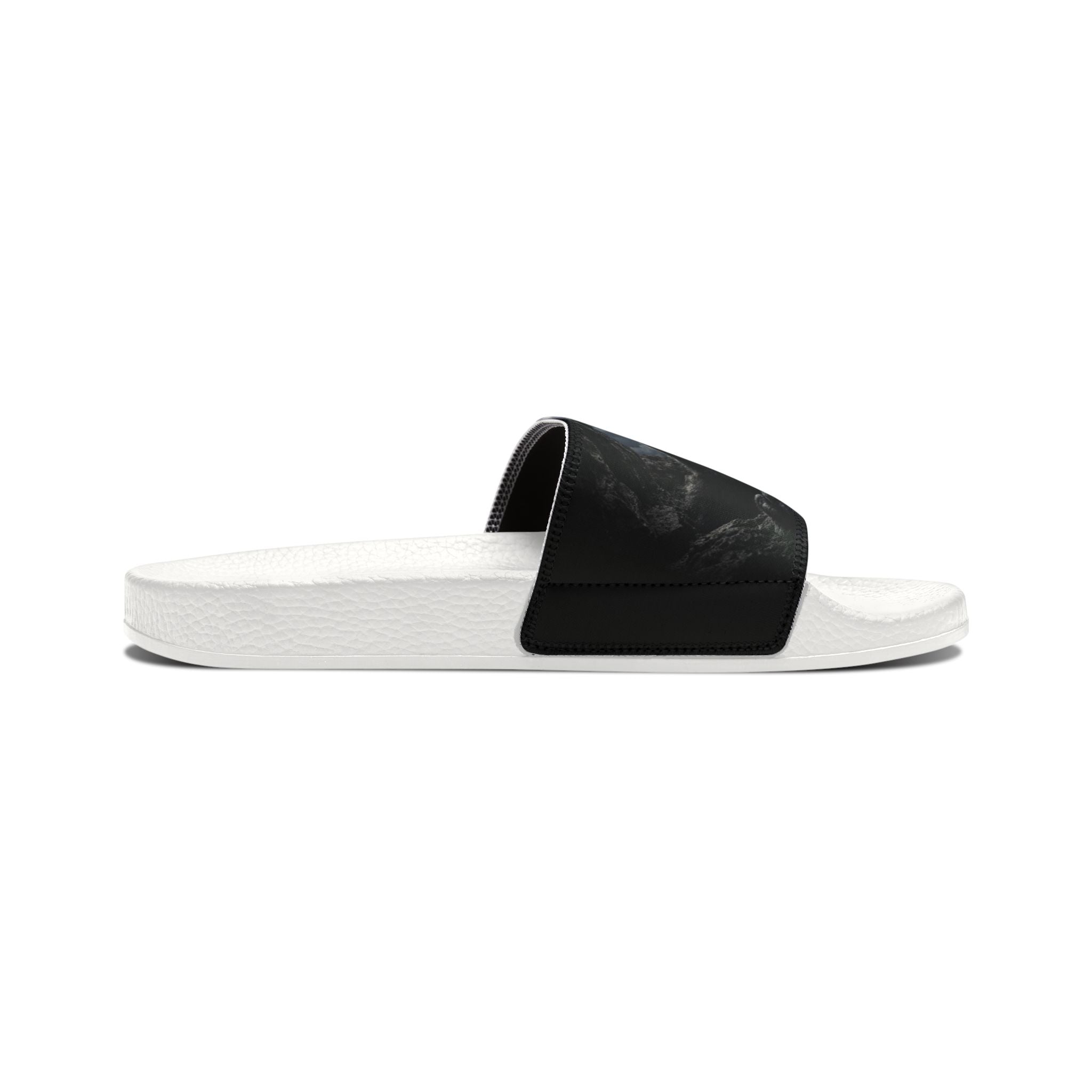 Men's Slide Sandals — Dark Moon Abstract Strap Design