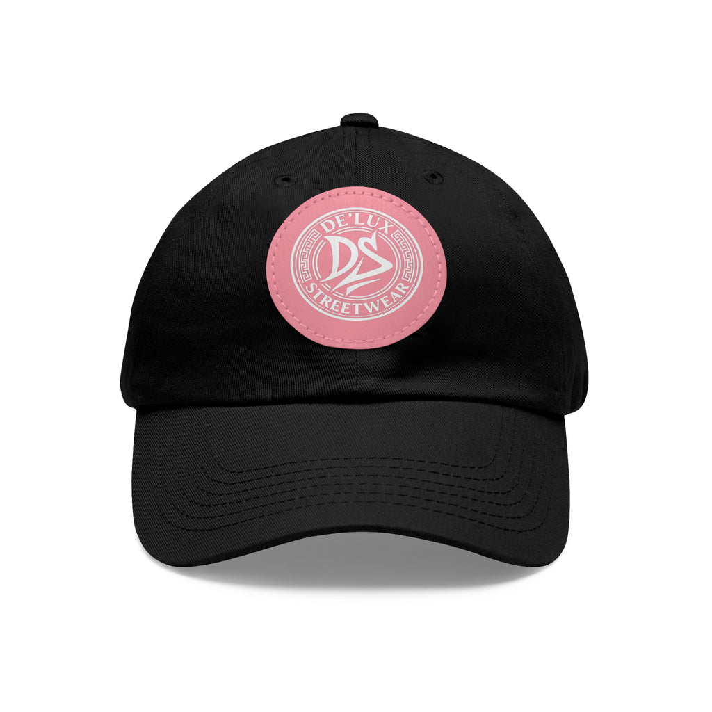 Deluxe Streetwear Leather Patch Dad Hat — Round Logo Cap