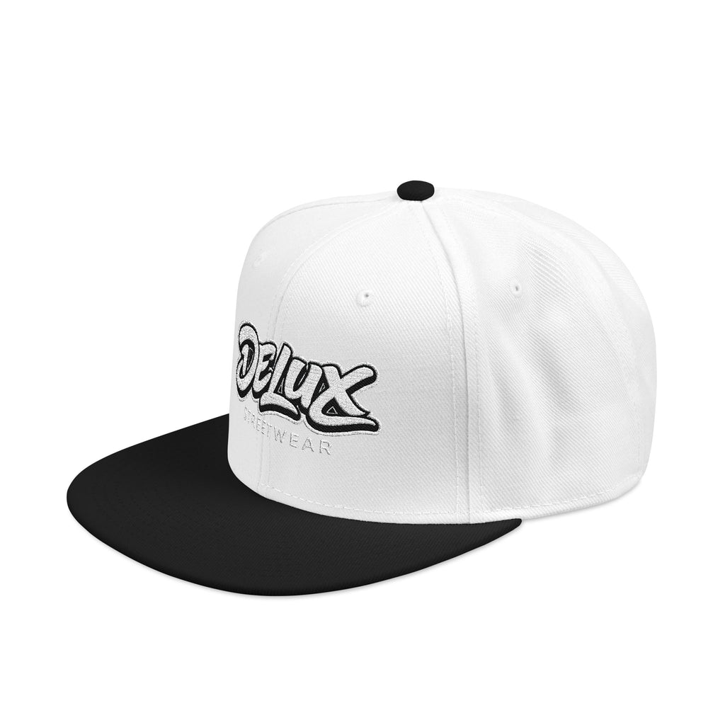 Mens Embroidered 'Delux' Snapback Cap – Streetwear Flat-Brim Hat