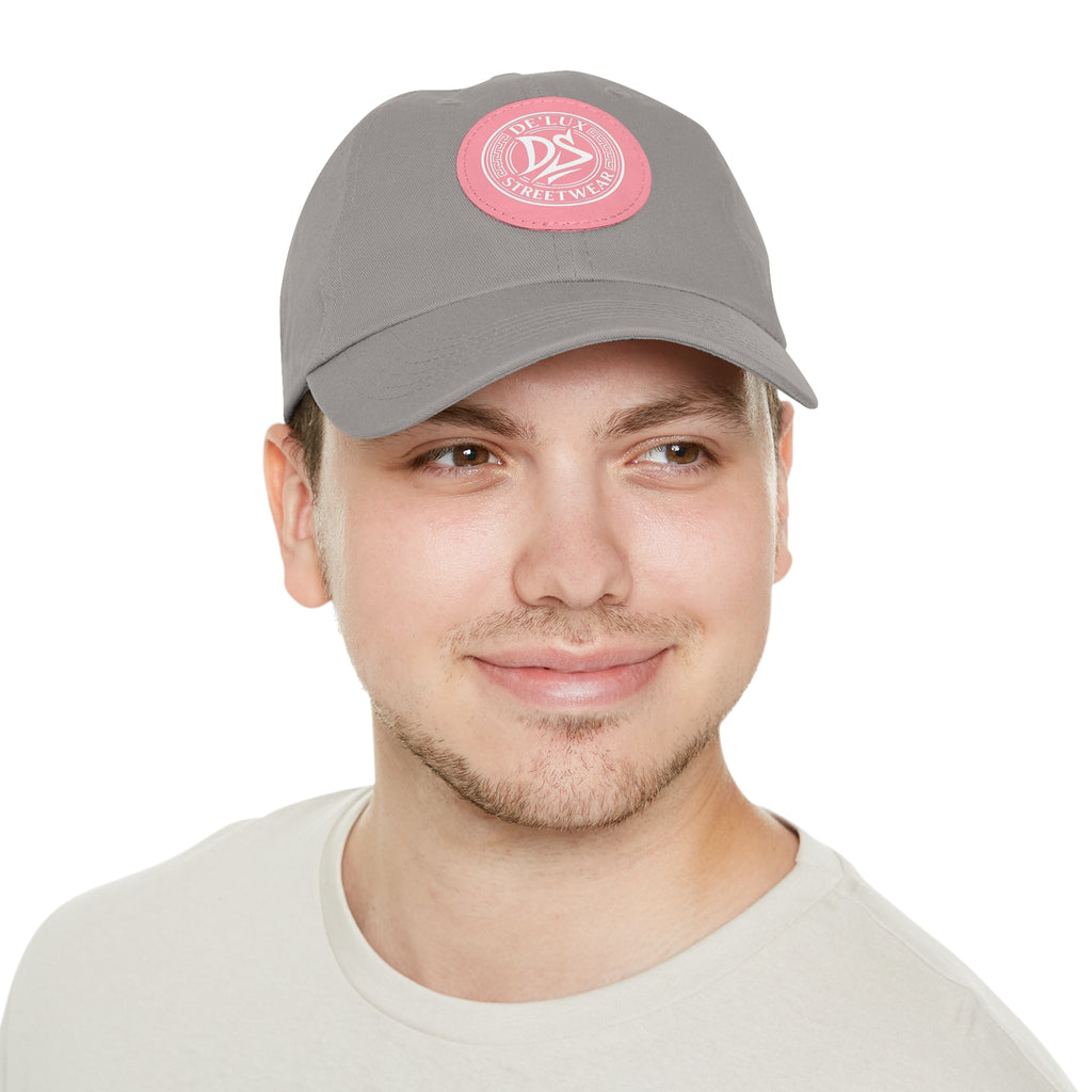 Deluxe Streetwear Leather Patch Dad Hat — Round Logo Cap