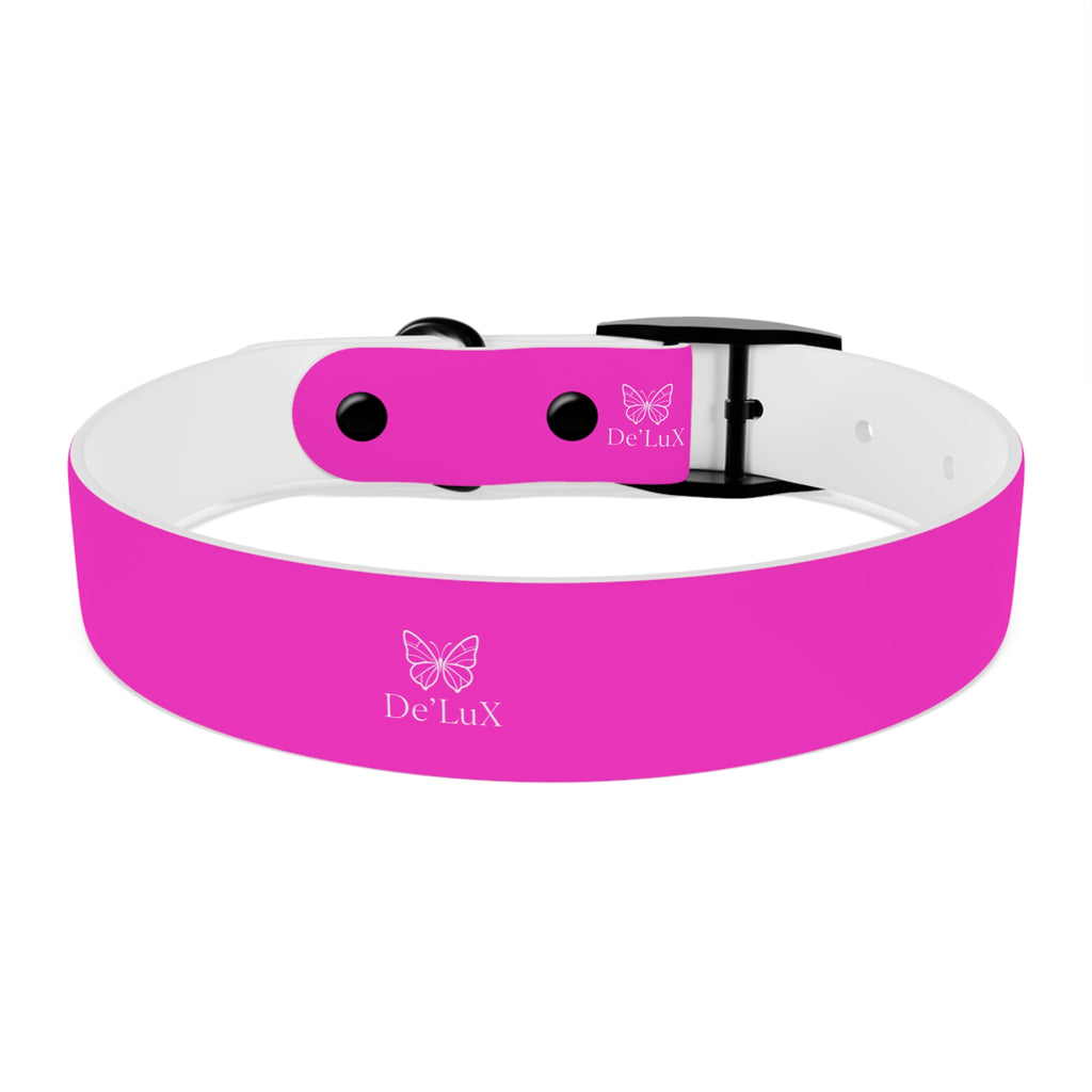 Bright Pink Dog Collar — De'Lux Butterfly Adjustable Pet Collar