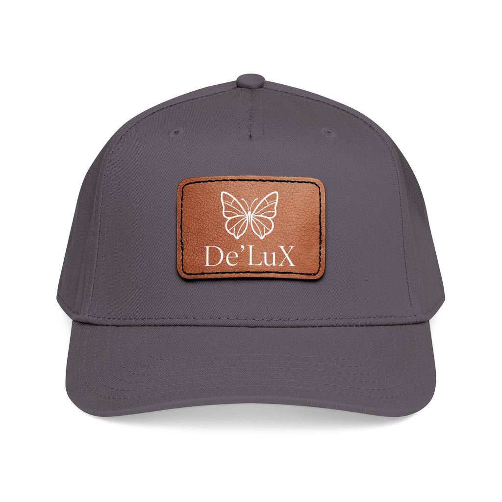 Leather Patch Baseball Cap — De'LuX Butterfly Mid-Profile Hat