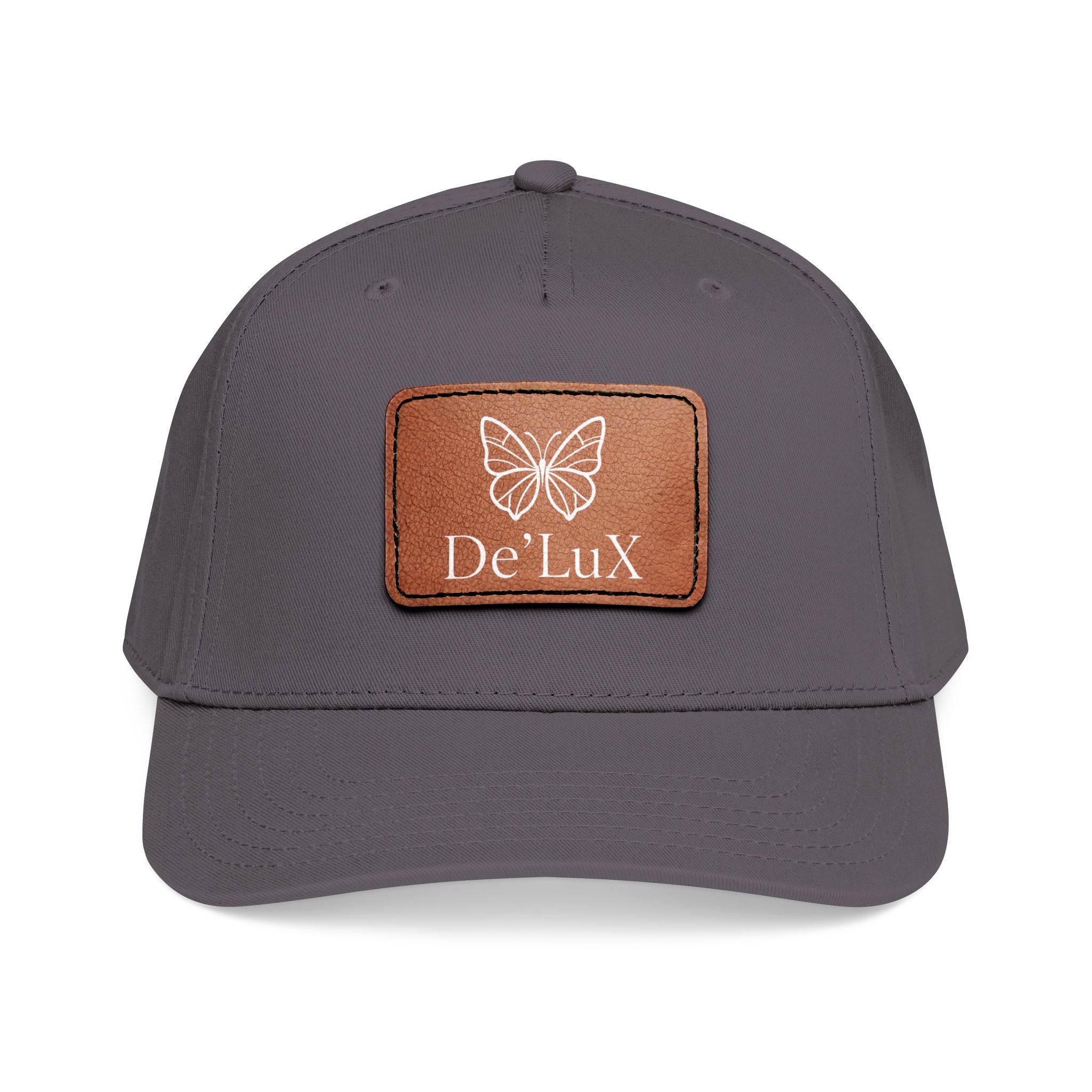 Leather Patch Baseball Cap — De'LuX Butterfly Mid-Profile Hat