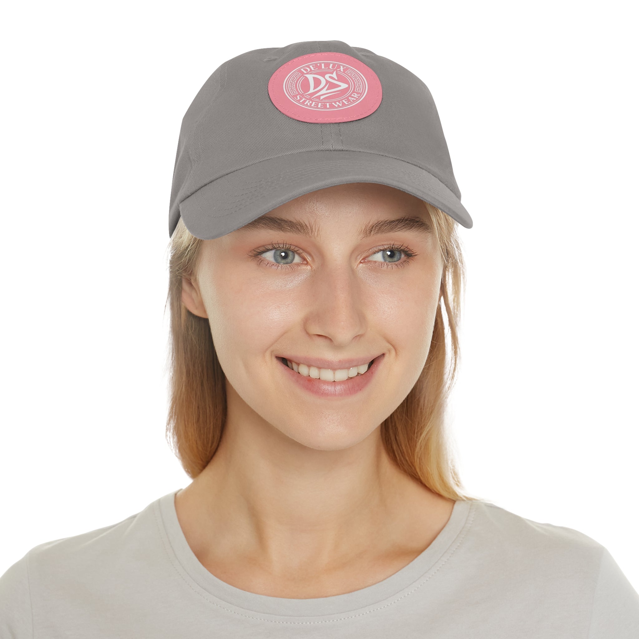 Deluxe Streetwear Leather Patch Dad Hat — Round Logo Cap