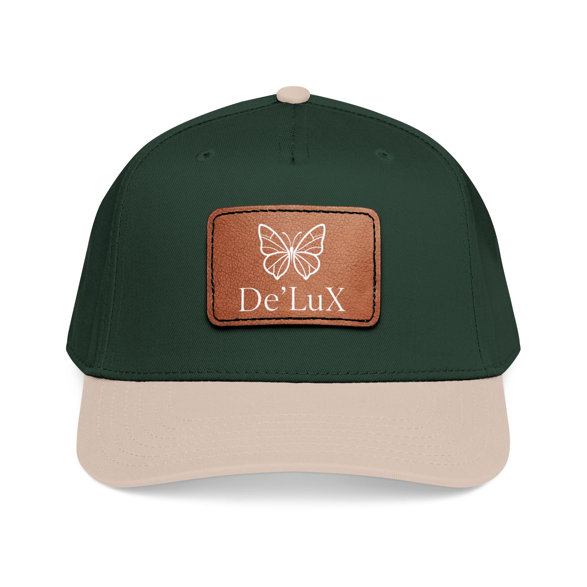 Leather Patch Baseball Cap — De'LuX Butterfly Mid-Profile Hat