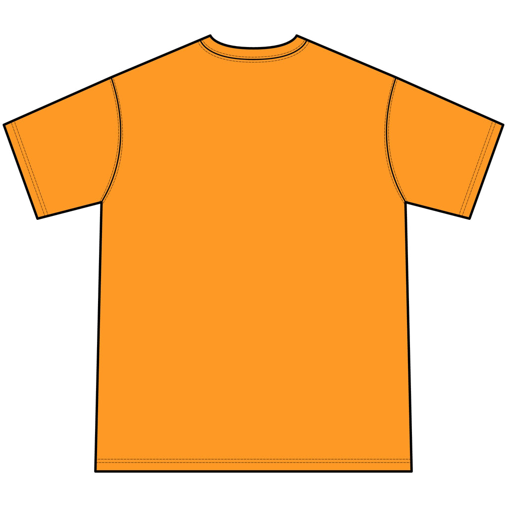 Youth Orange Tie-Dye Tee — Circular 'LUX STREETWEAR' Logo