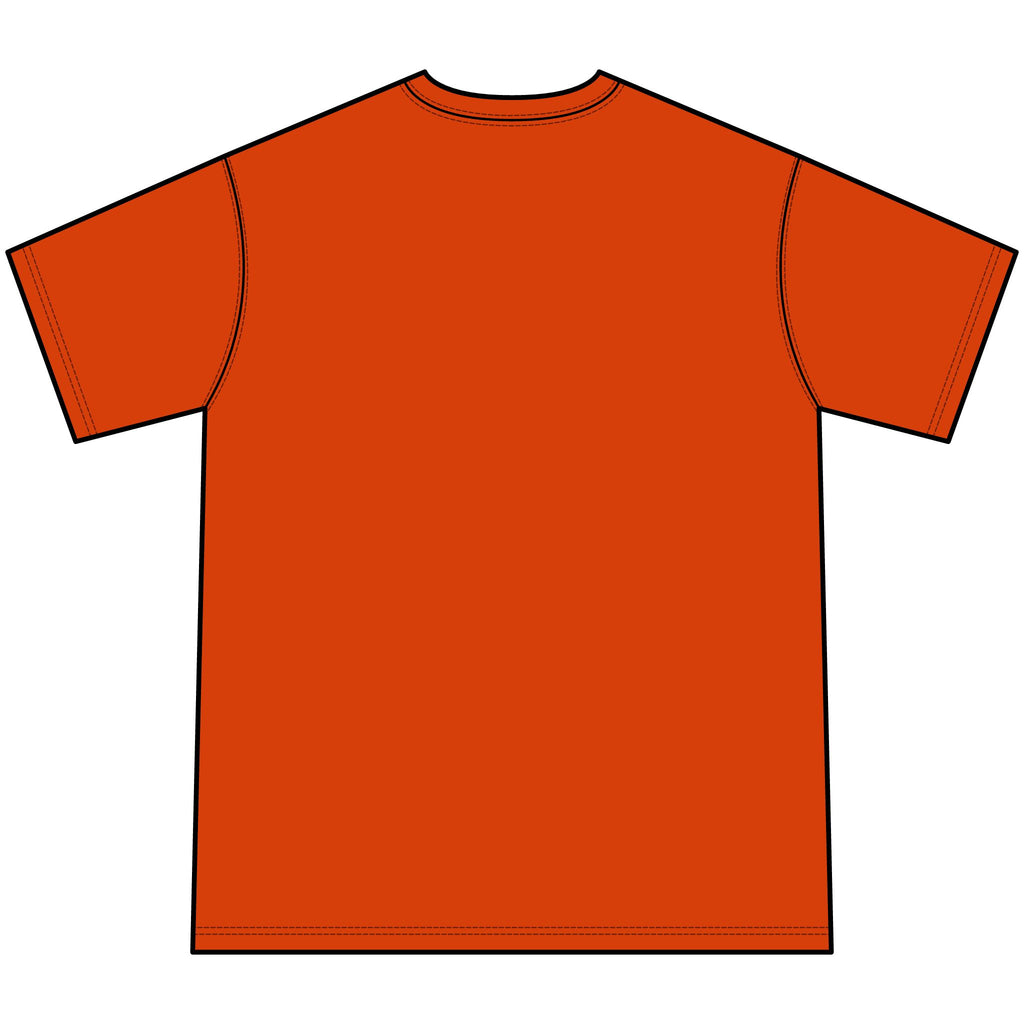 Youth Orange Tie-Dye Tee — Circular 'LUX STREETWEAR' Logo