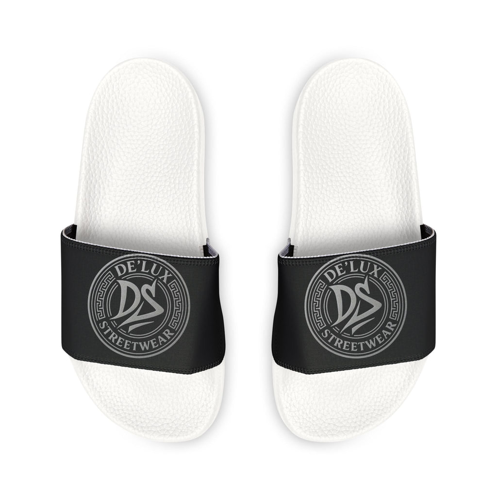 Men's Removable-Strap Slide Sandals — Black Logo Comfort Slides