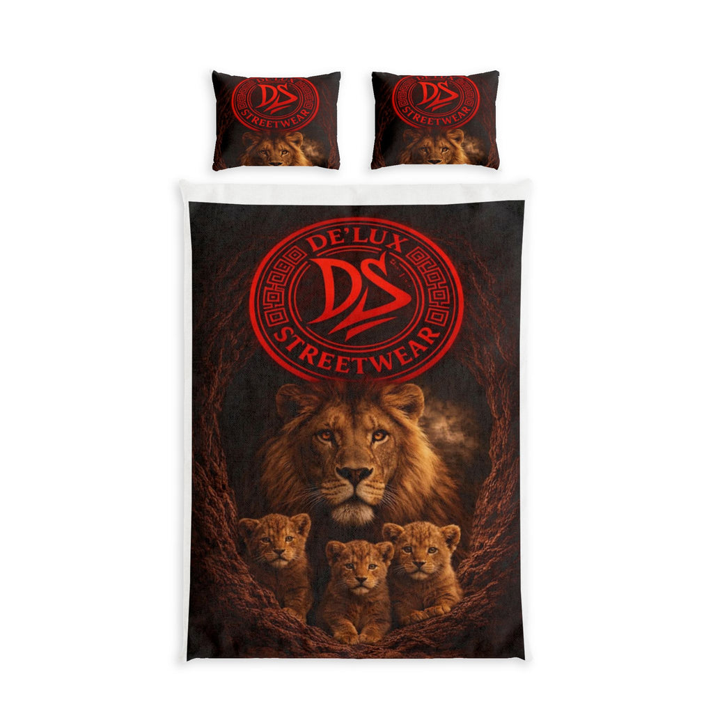 DeLUX Lion Family Cotton Bed Set — Delux Streetwear Logo Duvet Cover