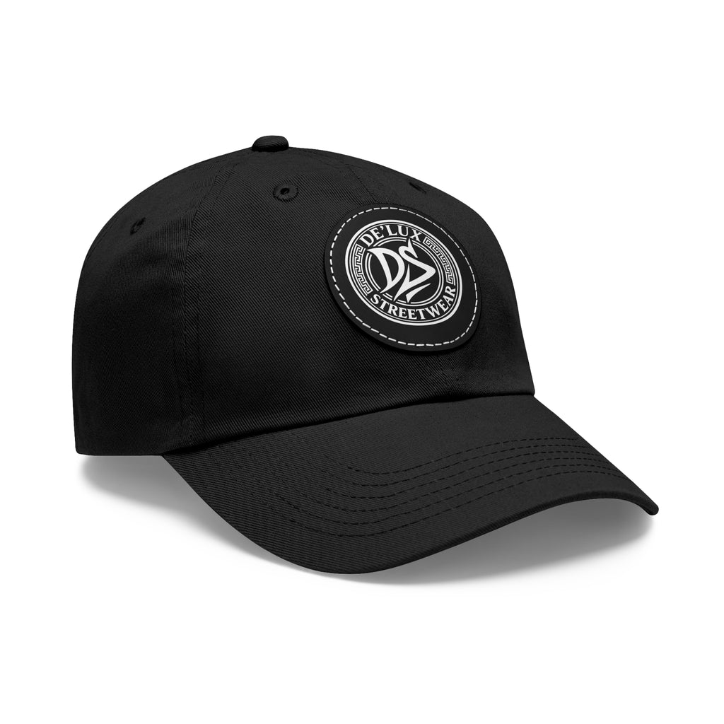 Deluxe Streetwear Leather Patch Dad Hat — Round Logo Cap