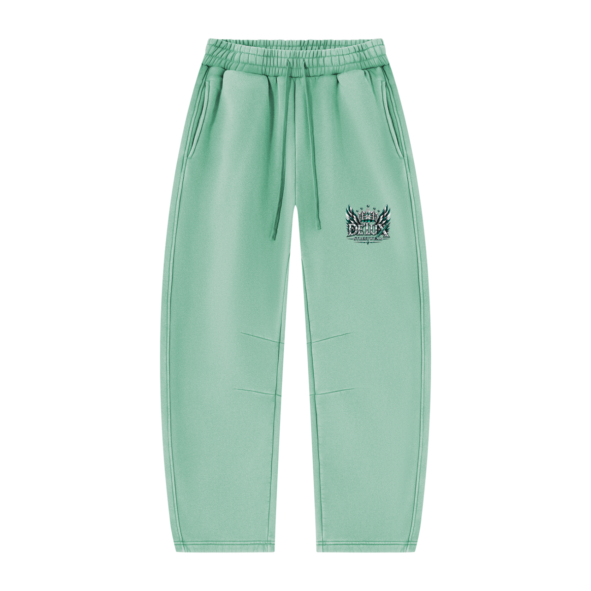 DeLuX  Vintage Wash Barrel Leg Fleece Sweatpants