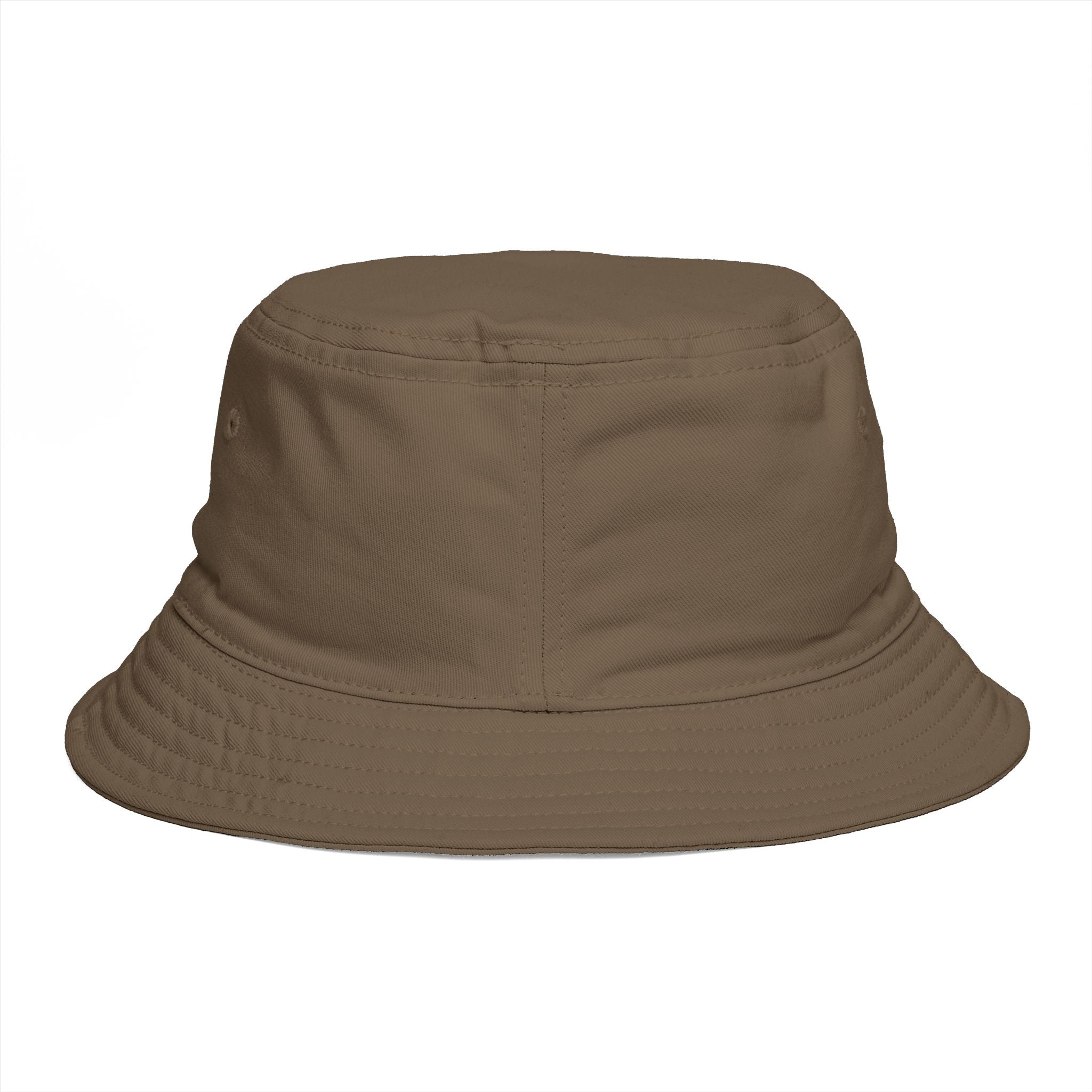 DELUX Brown Bucket Hat — Retro Logo Casual Sun Hat