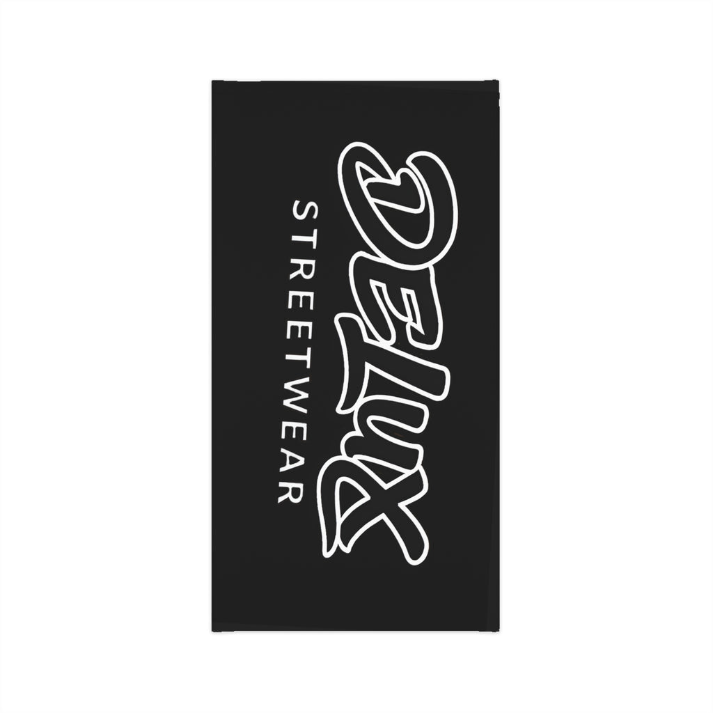 Delux Streetwear Lightweight Neck Gaiter – Black Logo Face Mask Scarf