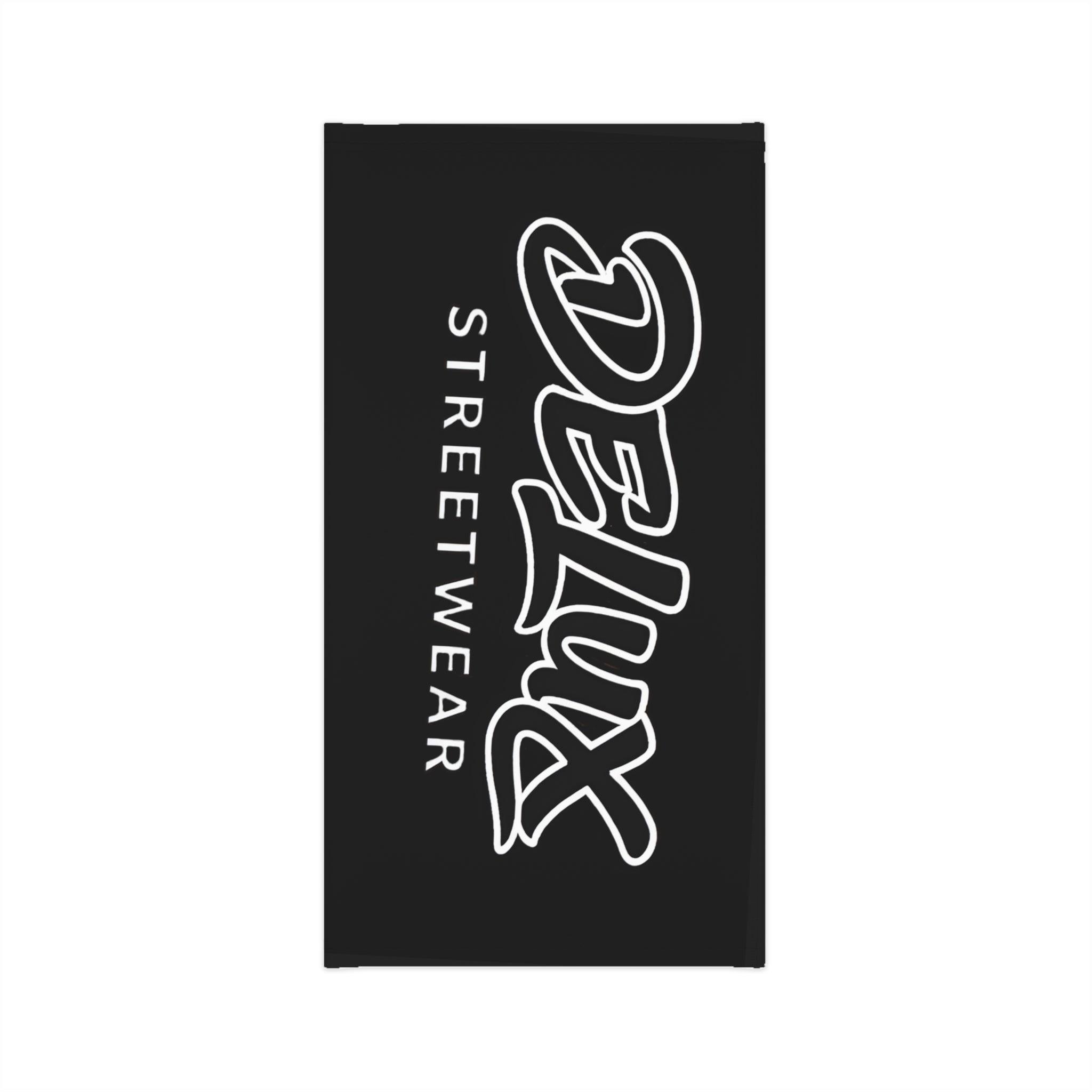 Delux Streetwear Lightweight Neck Gaiter – Black Logo Face Mask Scarf