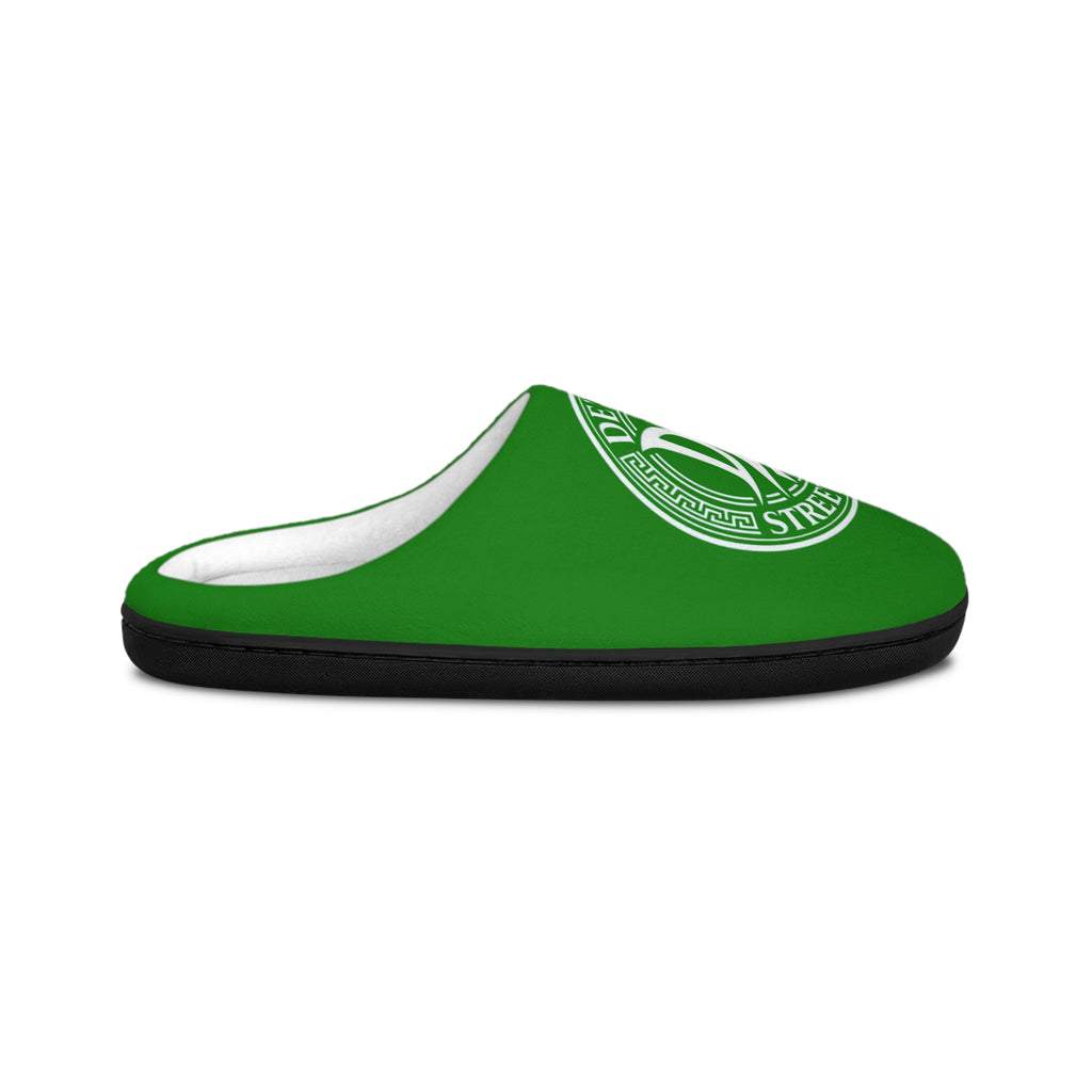 Green 'Deluxe Streetwear' Logo Men's Indoor Slippers