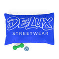 Delux Streetwear Blue Pet Bed – Cozy Designer Logo Cushion for Dogs & Cats