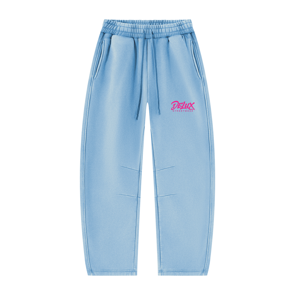 DeLuX Vintage Wash Barrel Leg Fleece Sweatpants