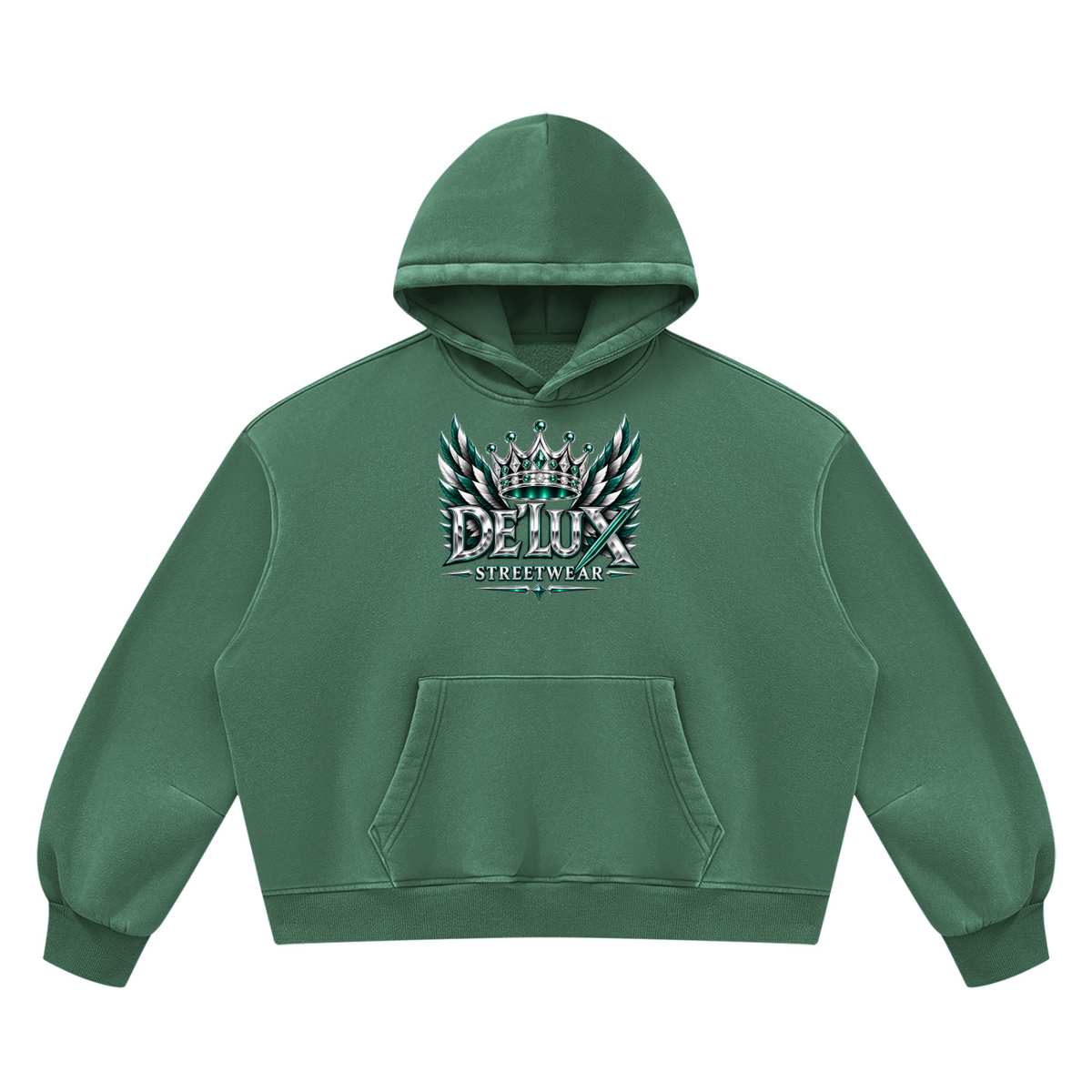 DeLuX Vintage Wash Boxy Fleece Hoodie