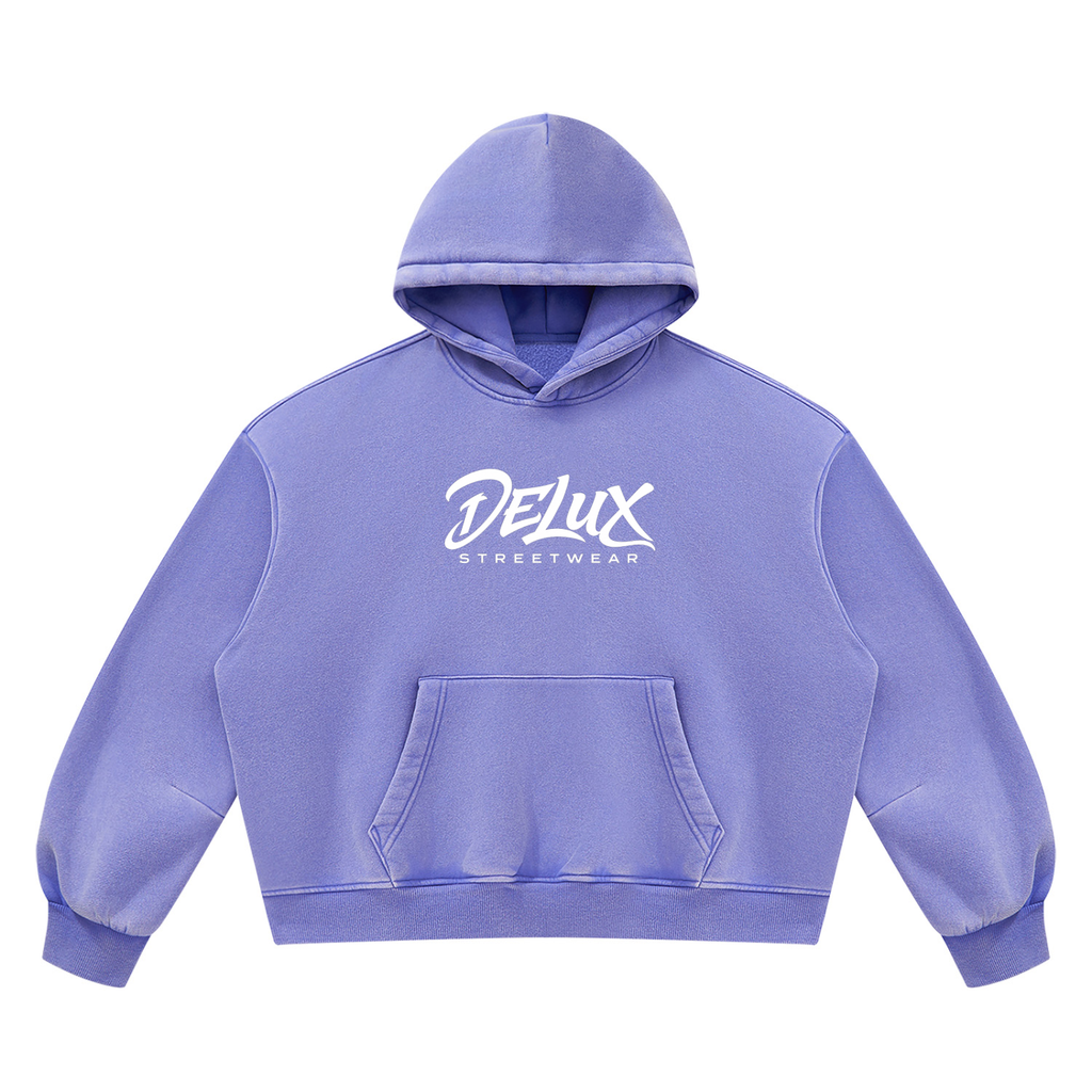 DeLuX  Vintage Wash Boxy Fleece Hoodie
