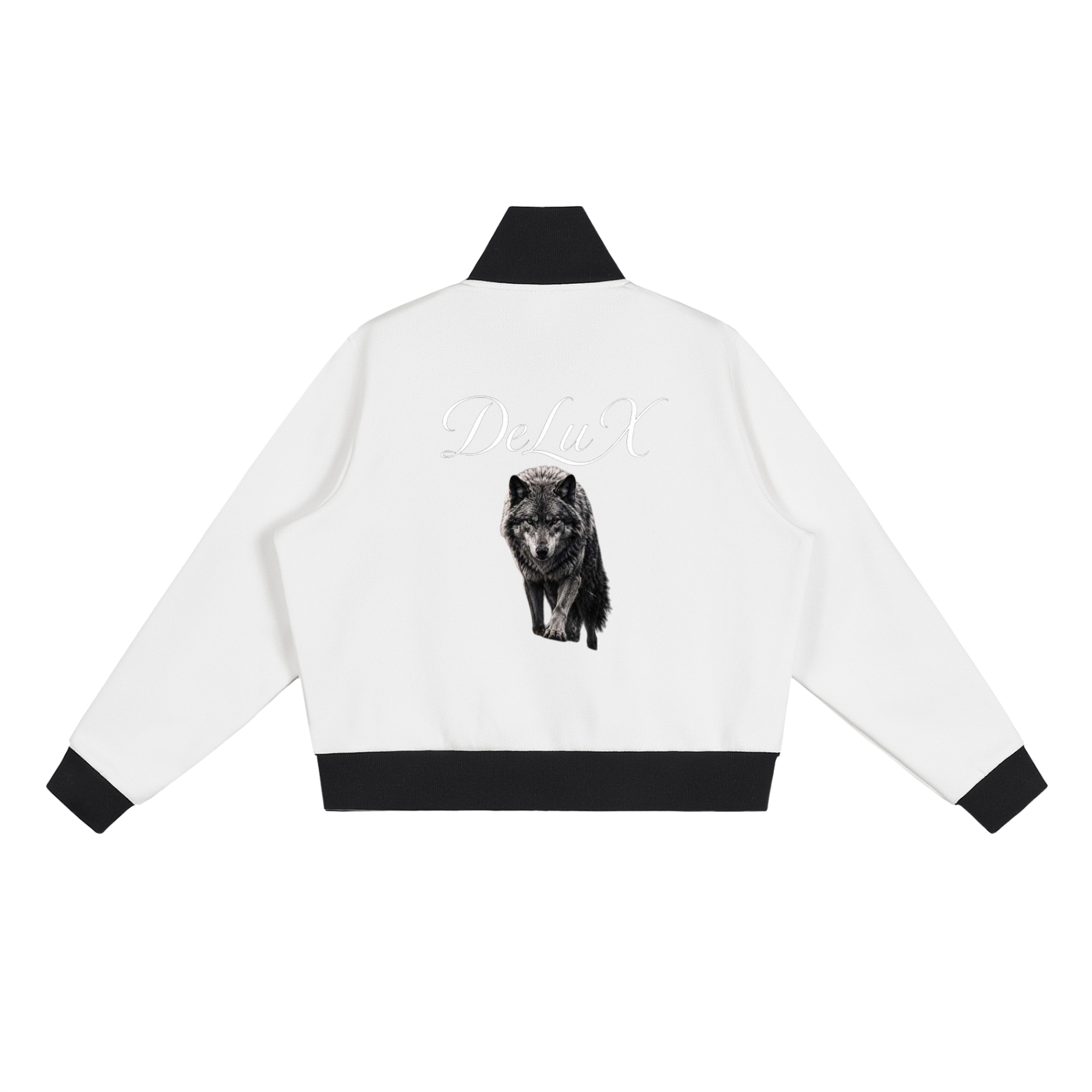Women Contrast Side Stripe Fleece Cropped Track Jacket